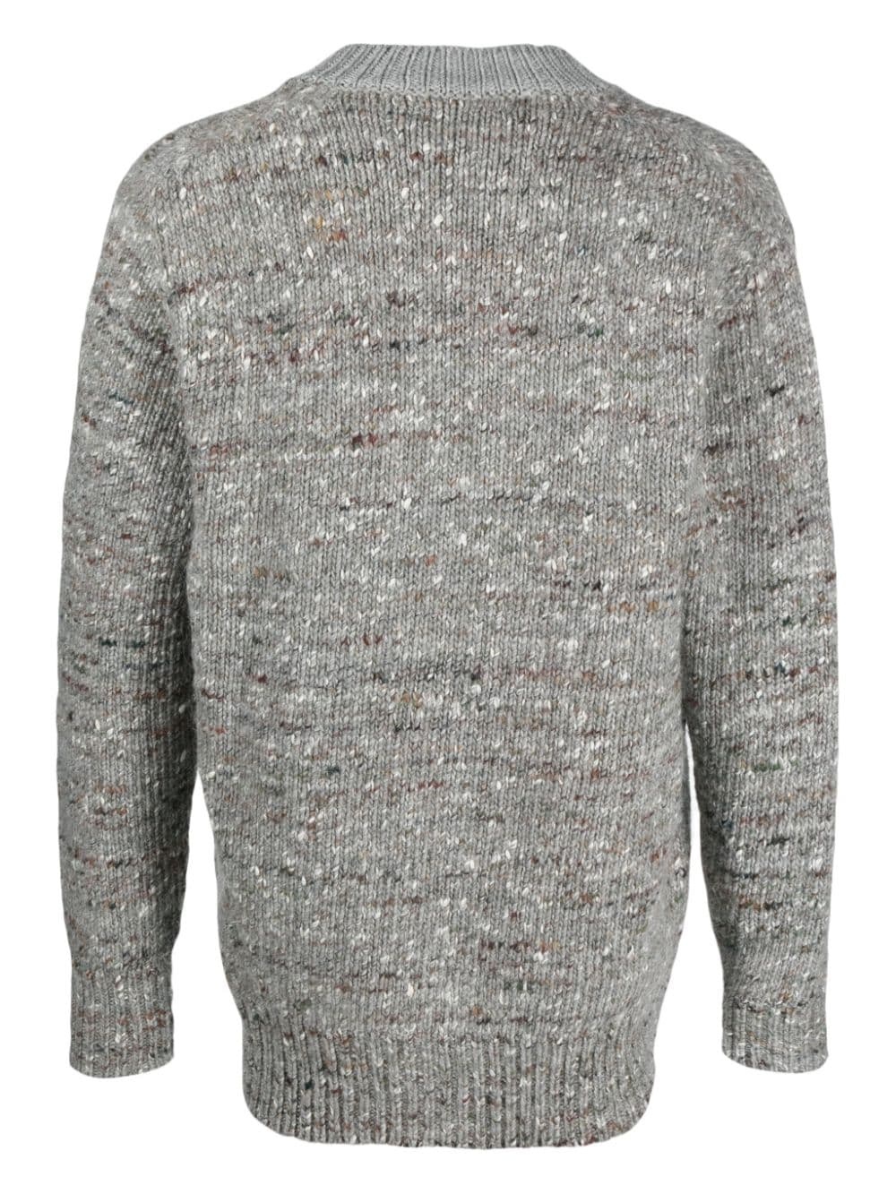 mÃ©lange ribbed-trim cardigan - 2