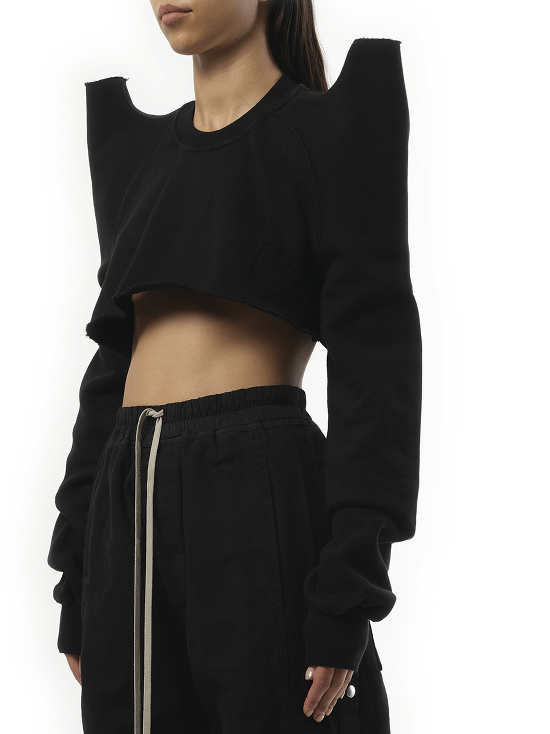 Cropped Tec Sweater in Black - 3