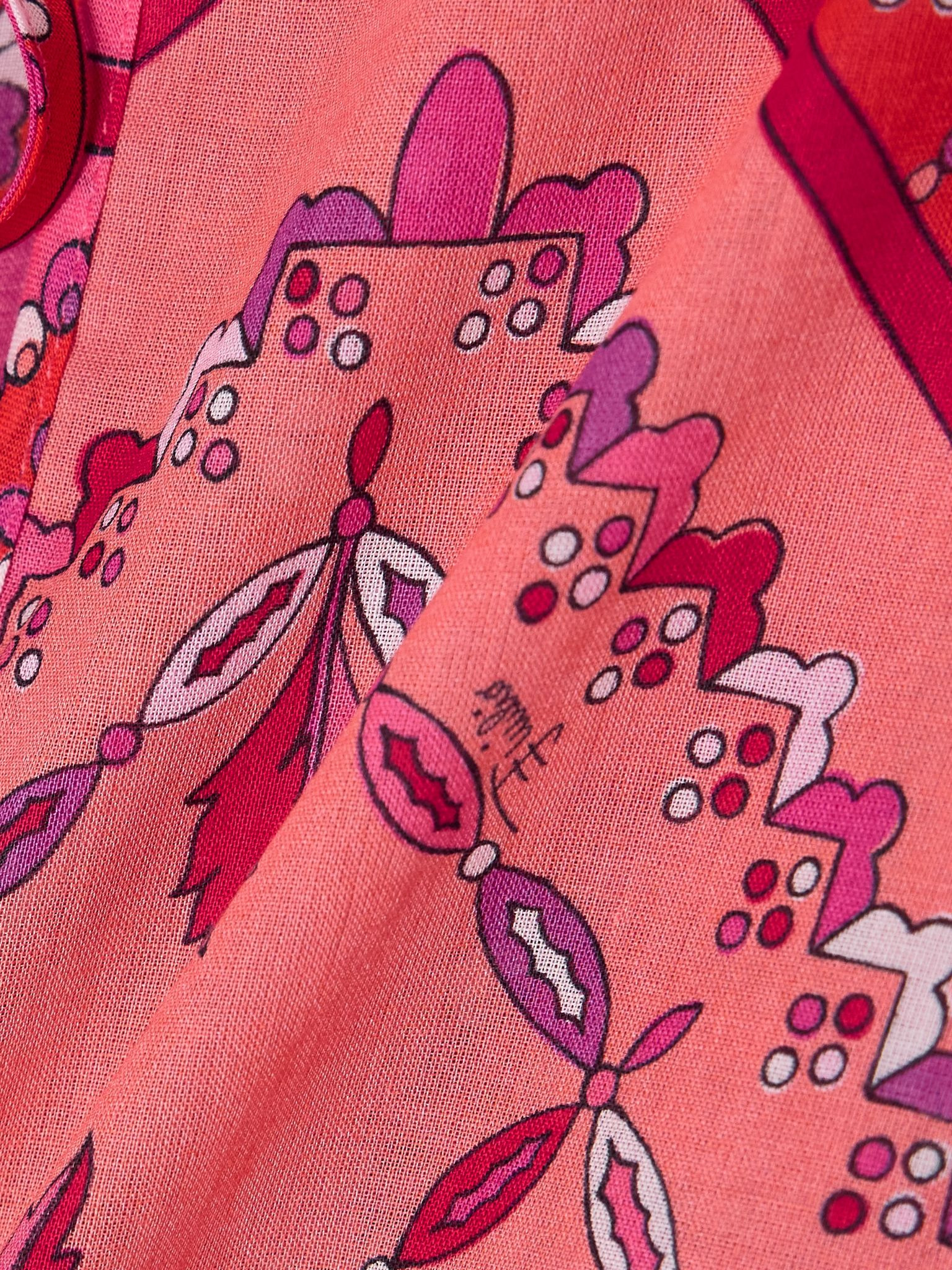 Printed cotton-muslin kaftan Fuchsia - 4