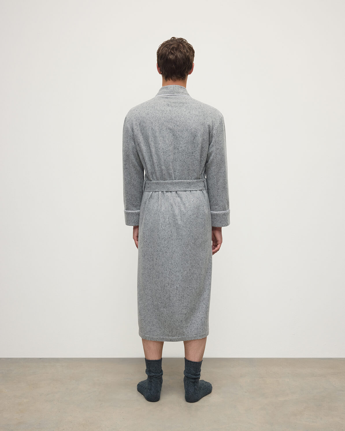 Donegal Cashmere Grey Dressing Gown - 4