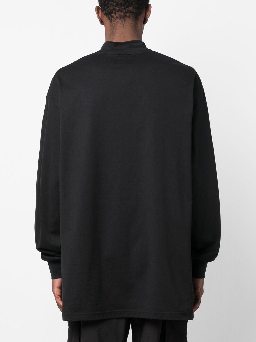 mock-neck long-sleeved cotton T-shirt - 4