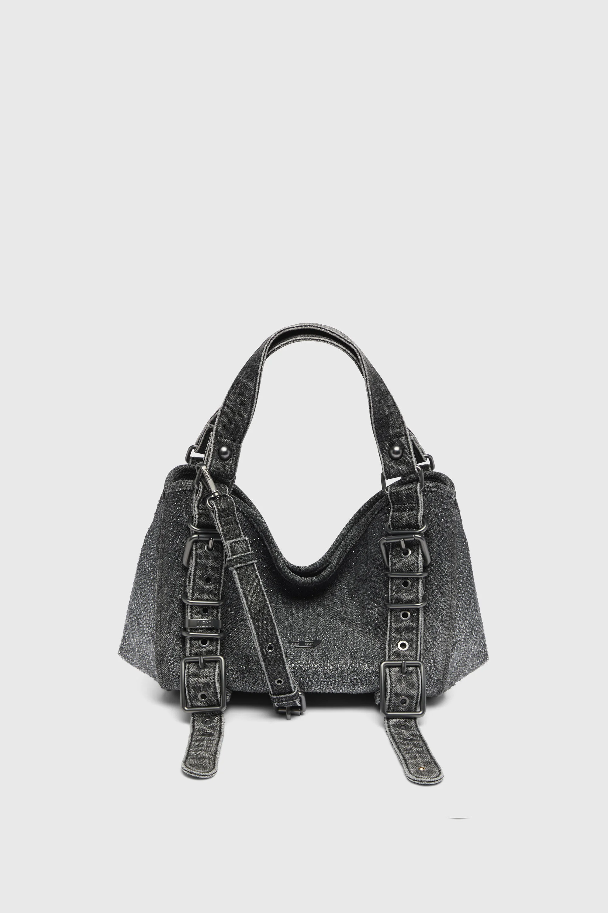 D-ONE-SMALL TOP-HANDLE BAG IN CRYSTAL SOLARISED DENIM - 1