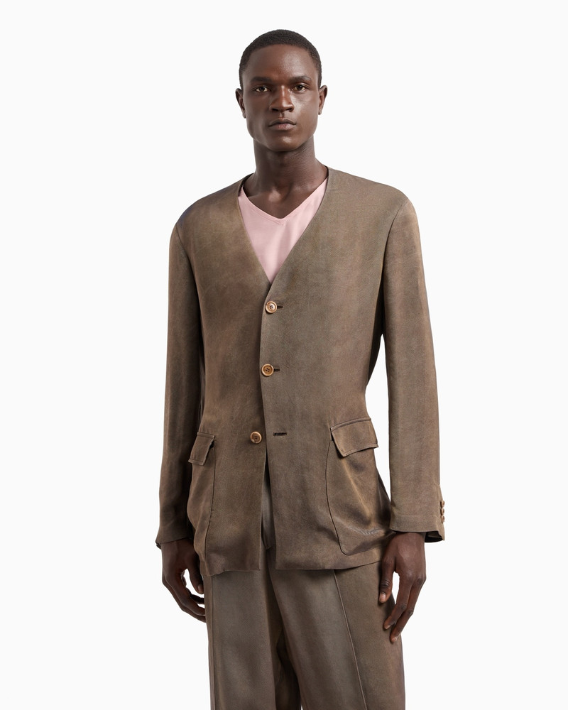 GIORGIO ARMANI VISCOSE TWILL SINGLE-BREASTED JACKET outlook