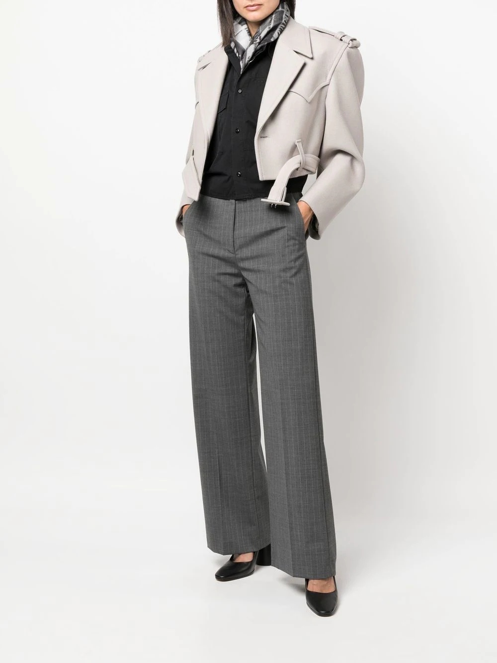 cropped biker jacket - 2