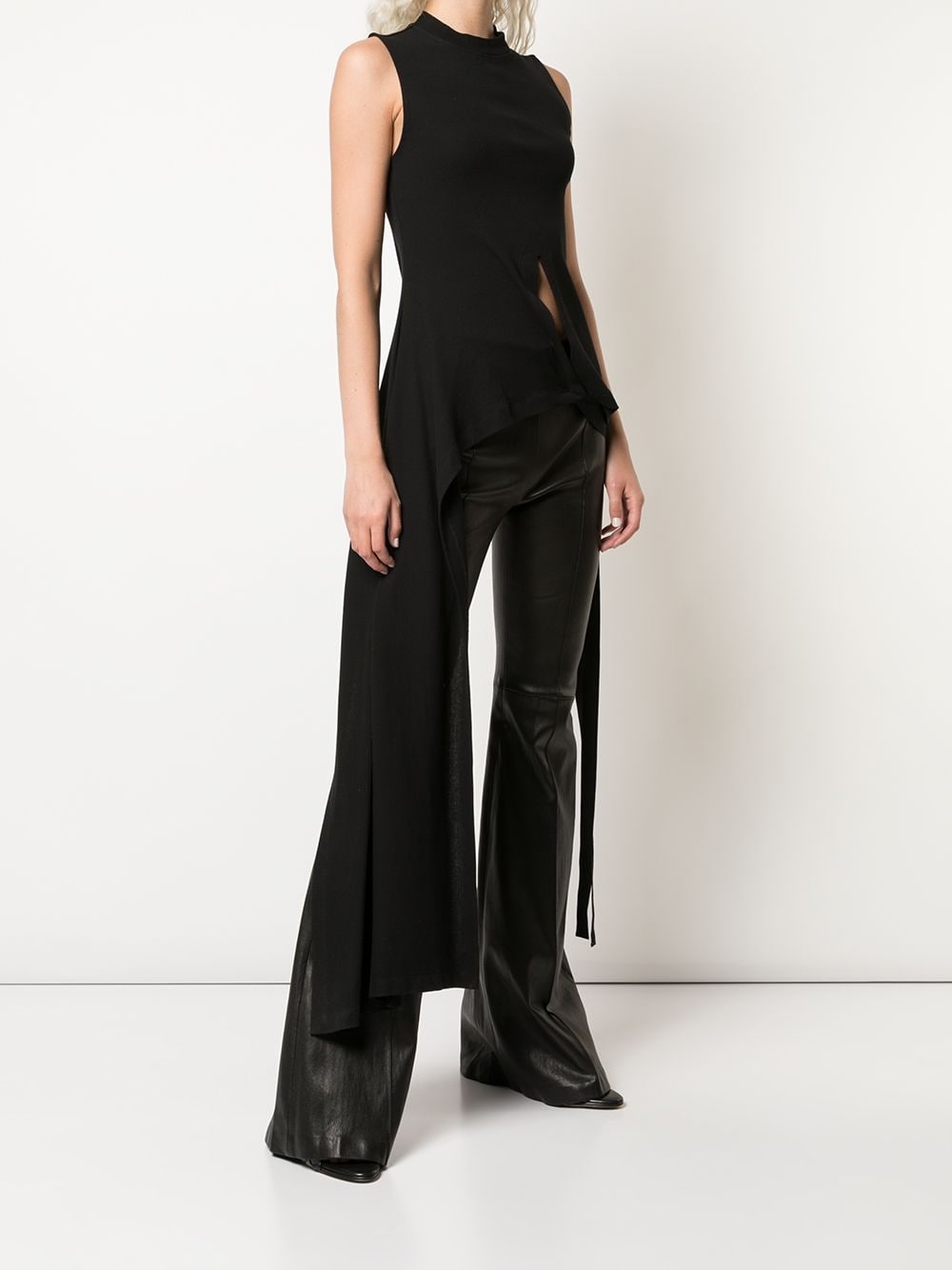 sleeveless split apron T-shirt - 3
