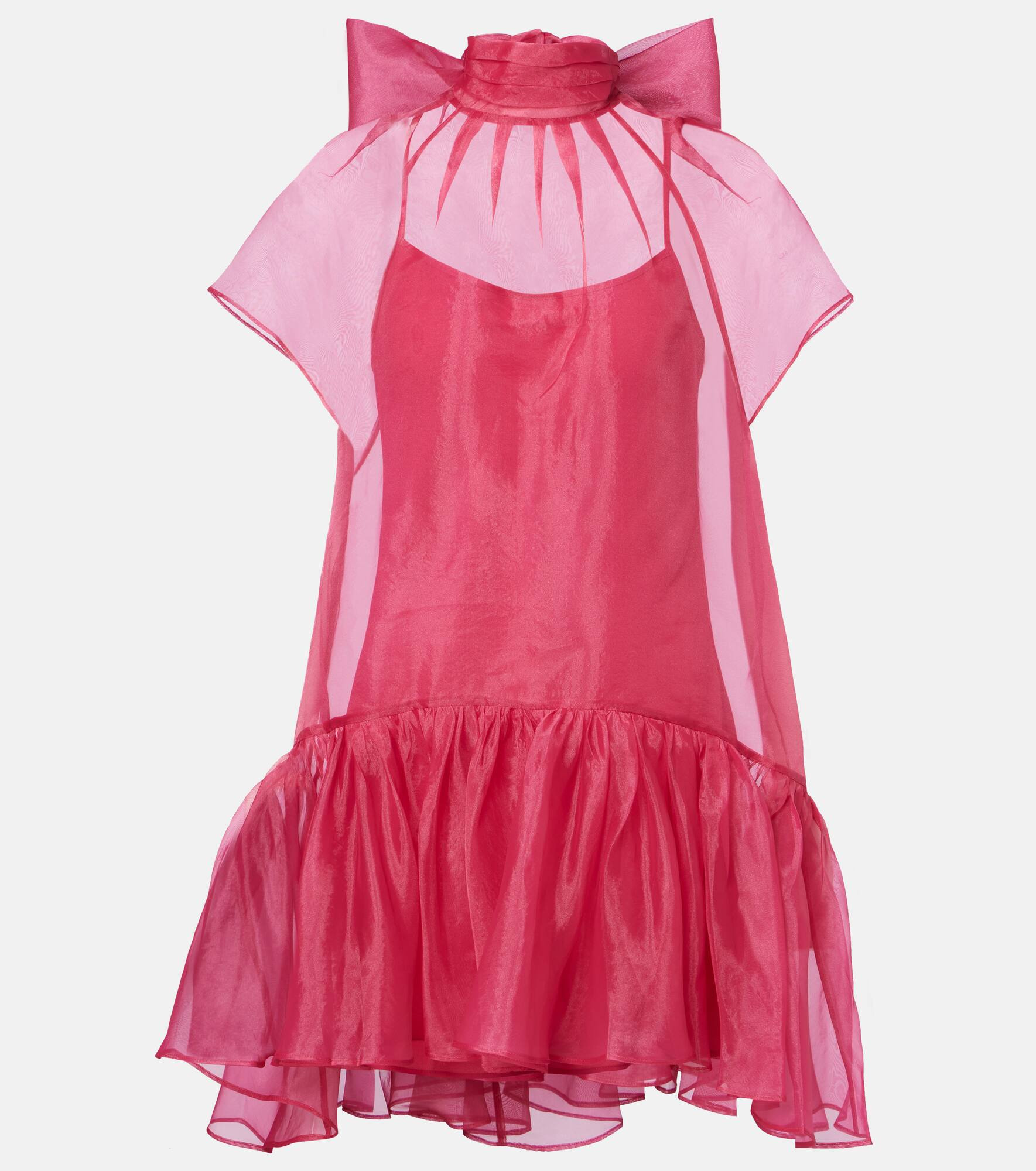 Beaux bow-detail organza minidress - 1