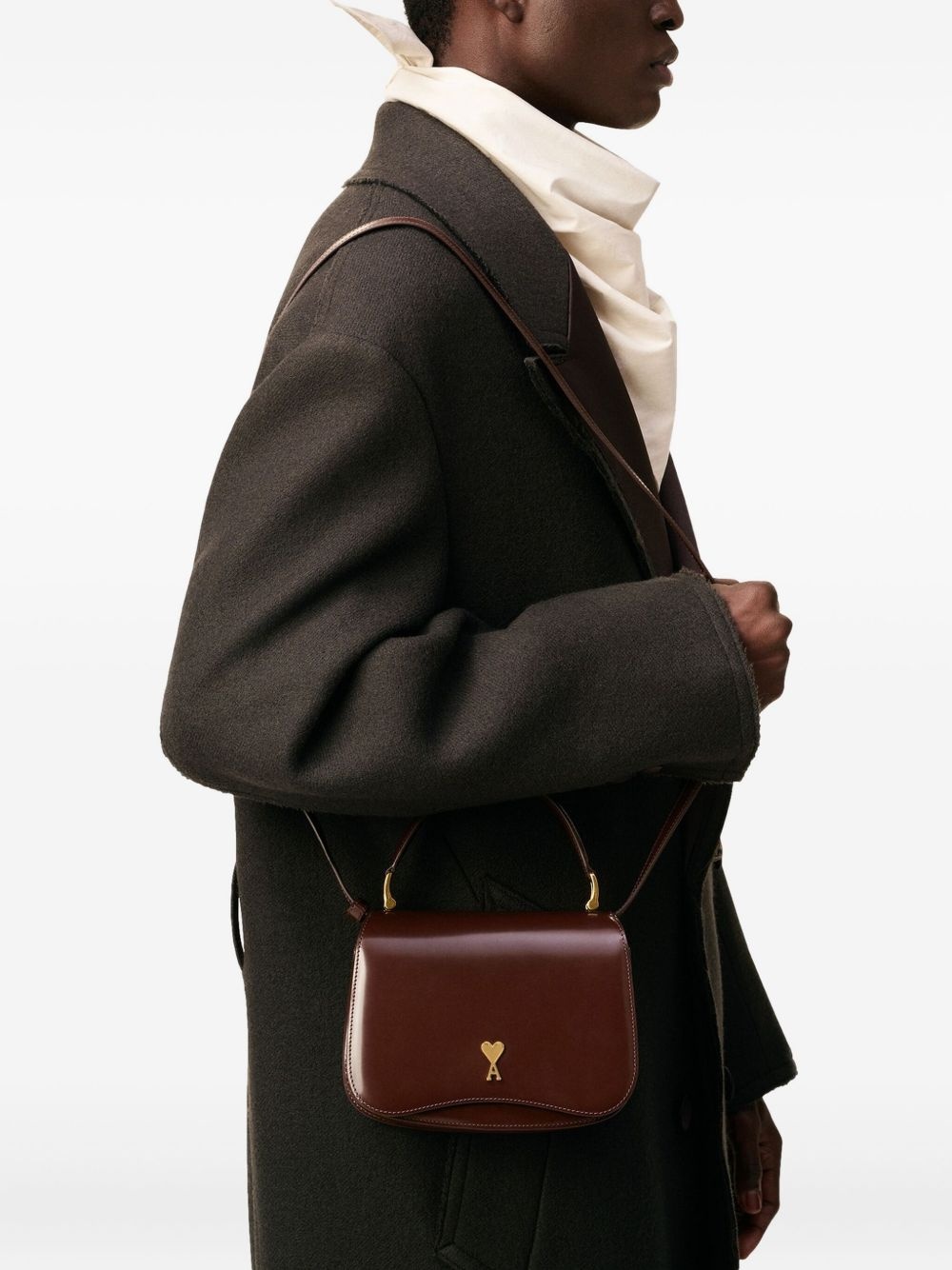 heart-logo leather shoulder bag - 2