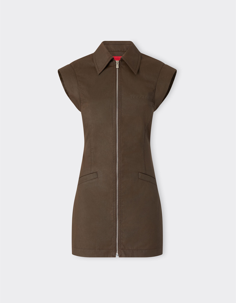 Mini dress in technical gabardine with a vintage effect 1