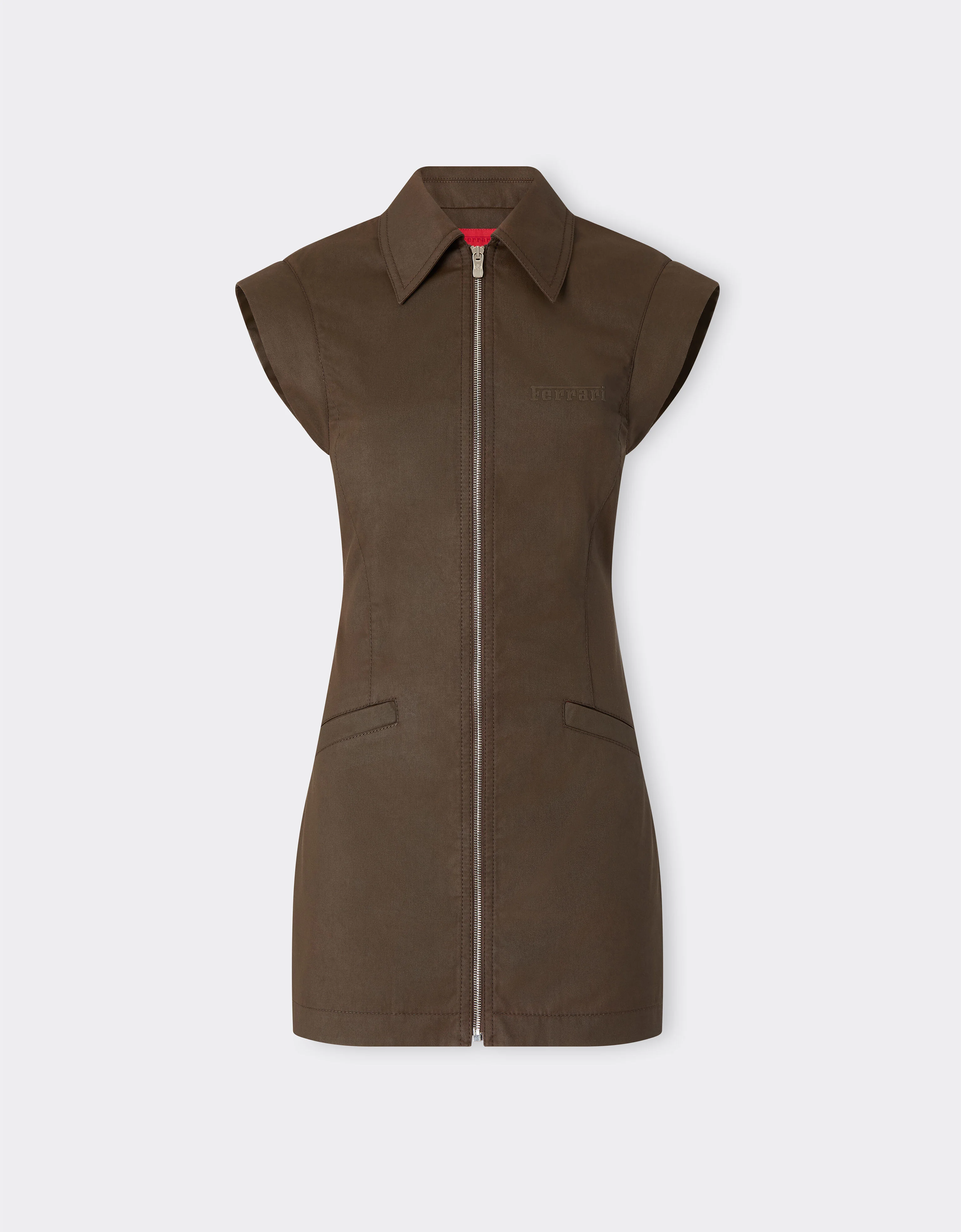 Mini dress in technical gabardine with a vintage effect - 1