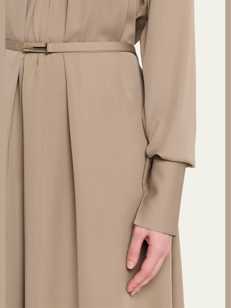 TOM FORD Washed Silk Georgette Belted Midi Dress outlook