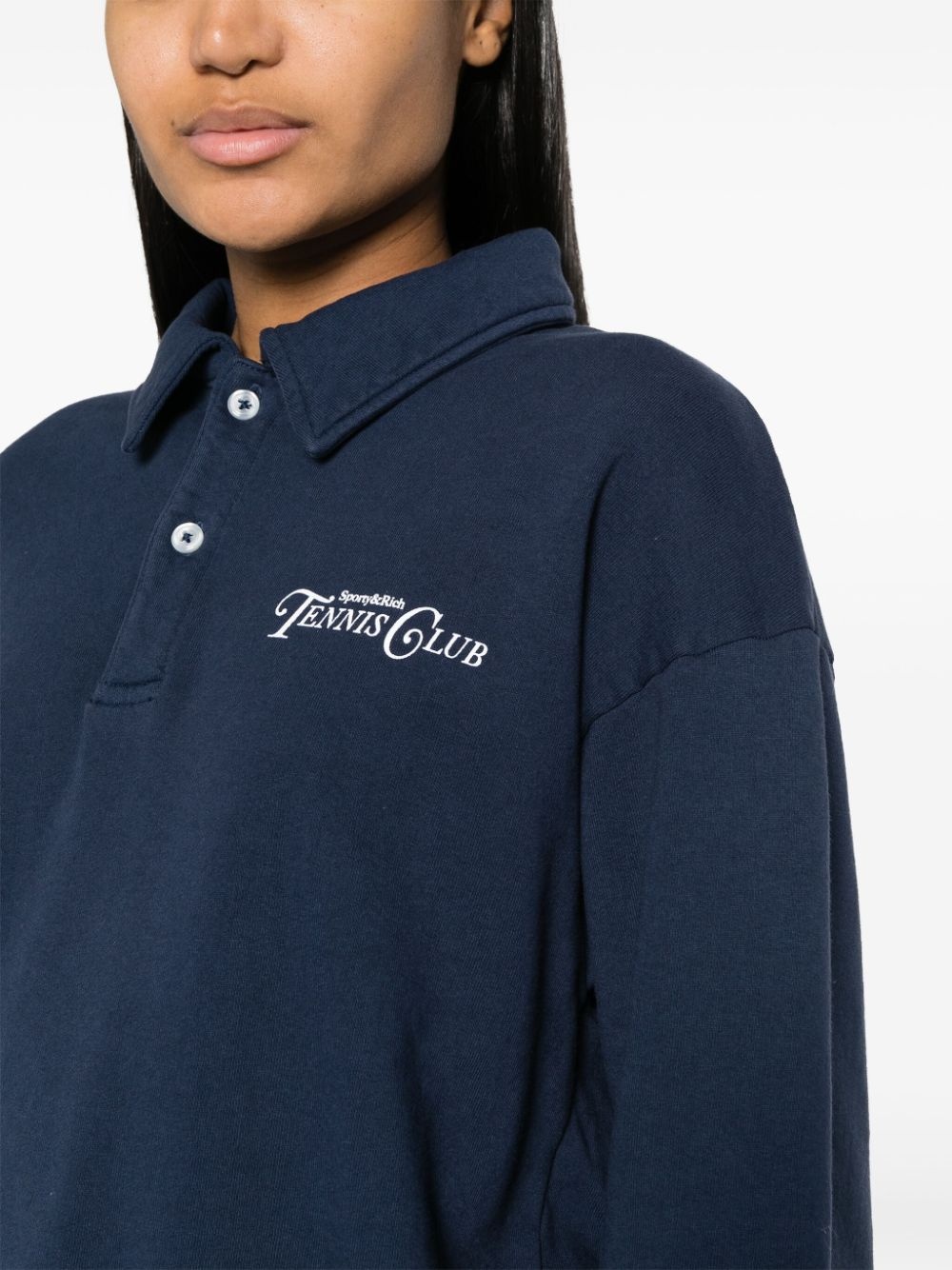 logo-print cotton polo top - 5