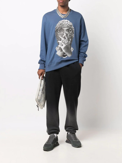 ih nom uh nit photograph-print cotton sweatshirt outlook