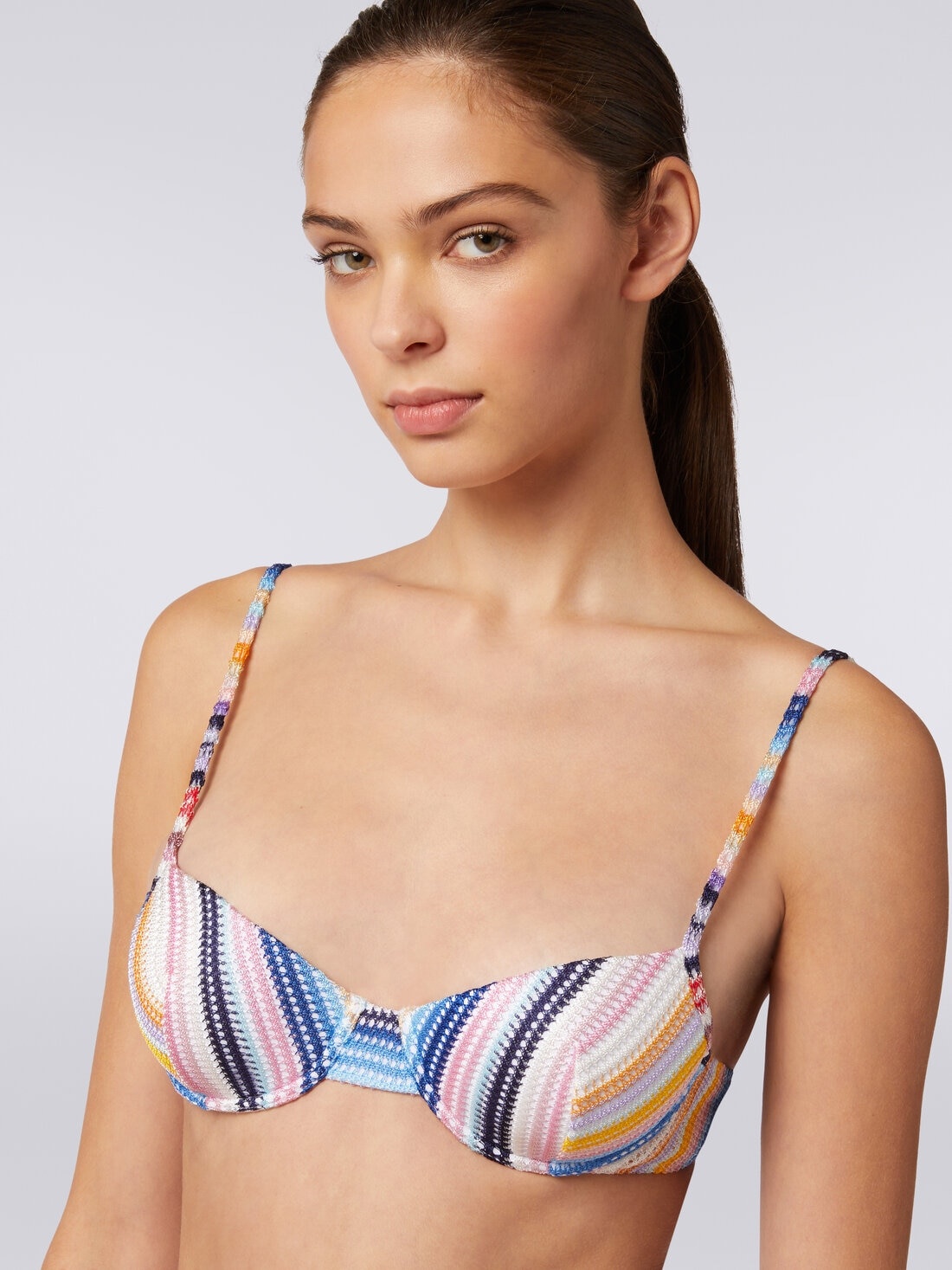 Bikini in striped viscose knit - 4