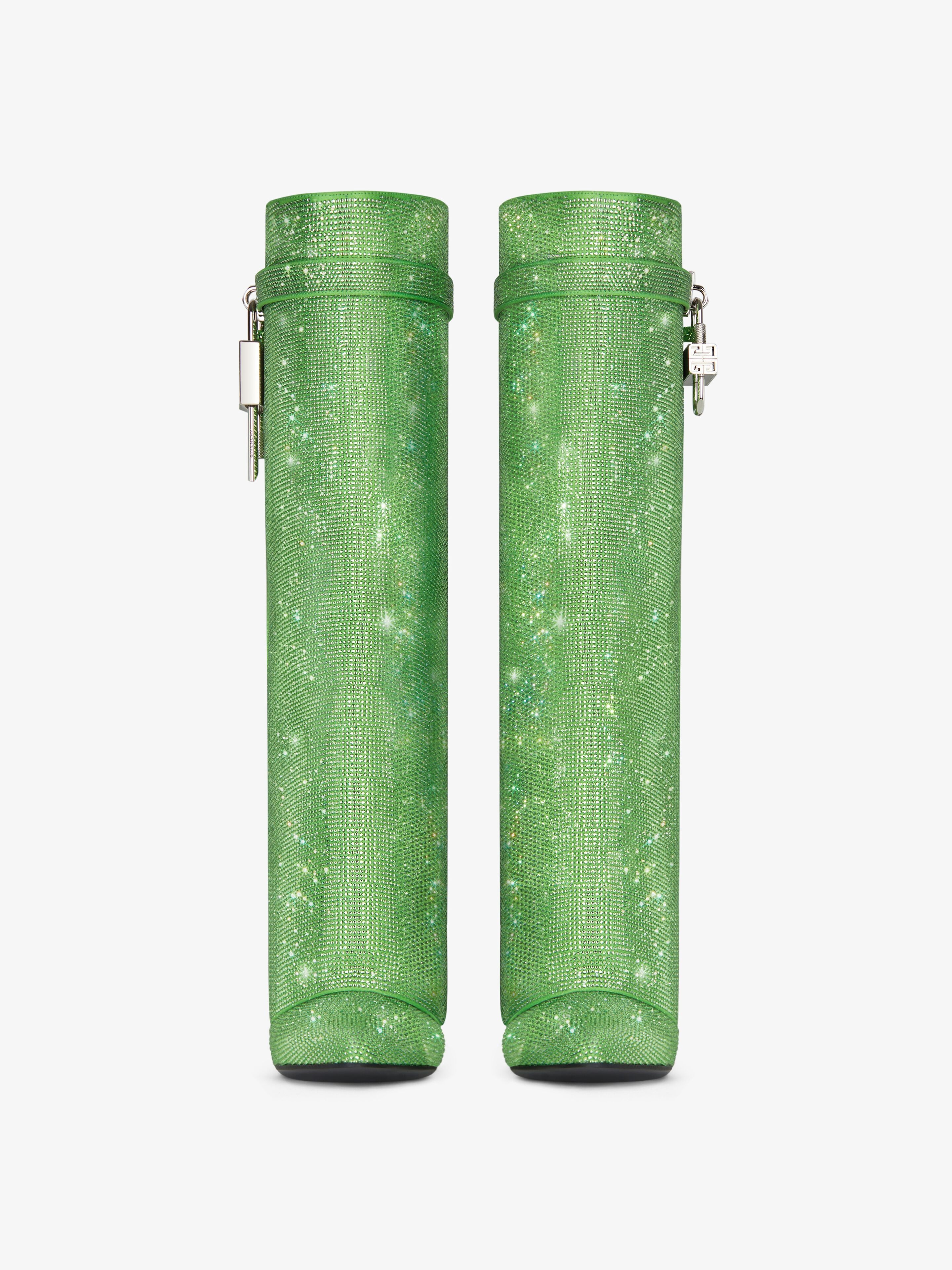SHARK LOCK BOOTS IN SATIN WITH STRASS - 3
