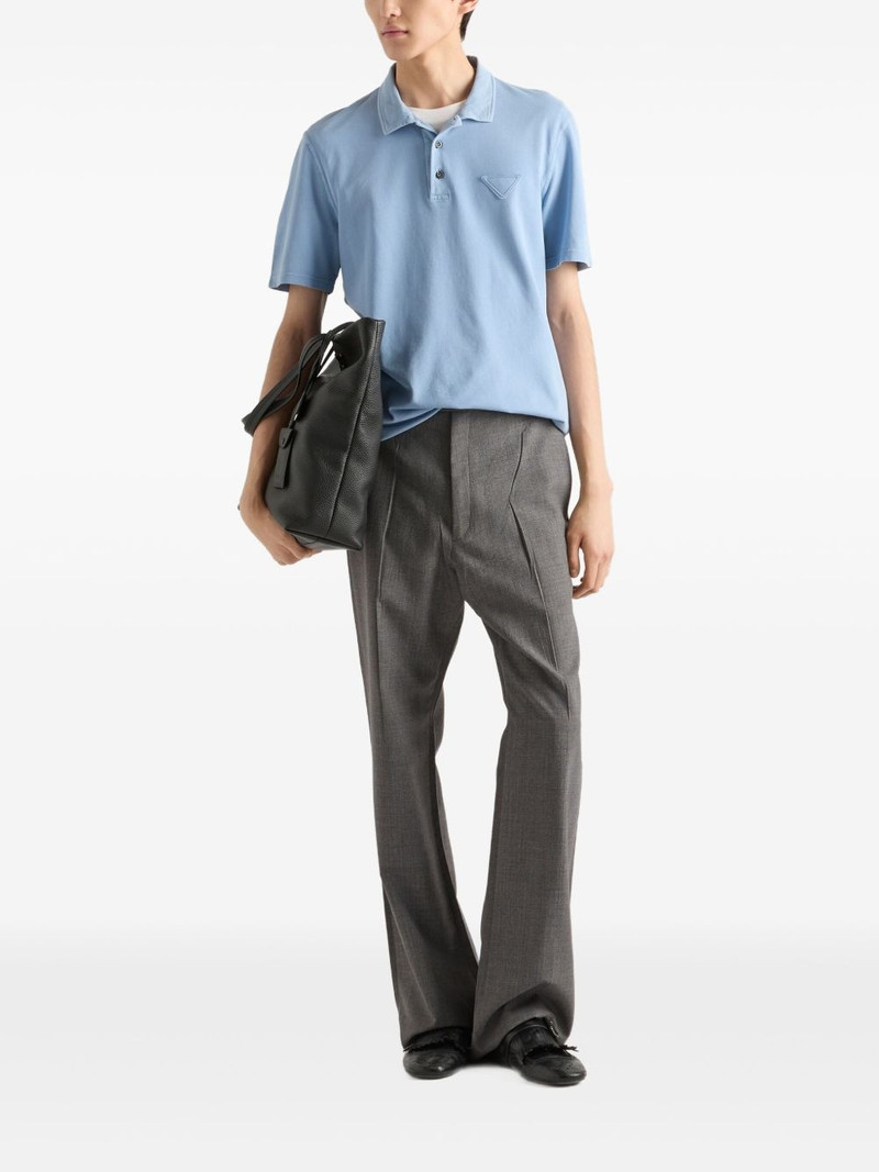 Prada triangle logo polo shirt outlook