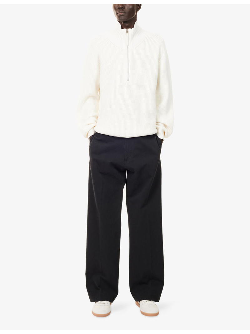 TOM FORD Wide-Leg High-Rise Cotton Trousers outlook