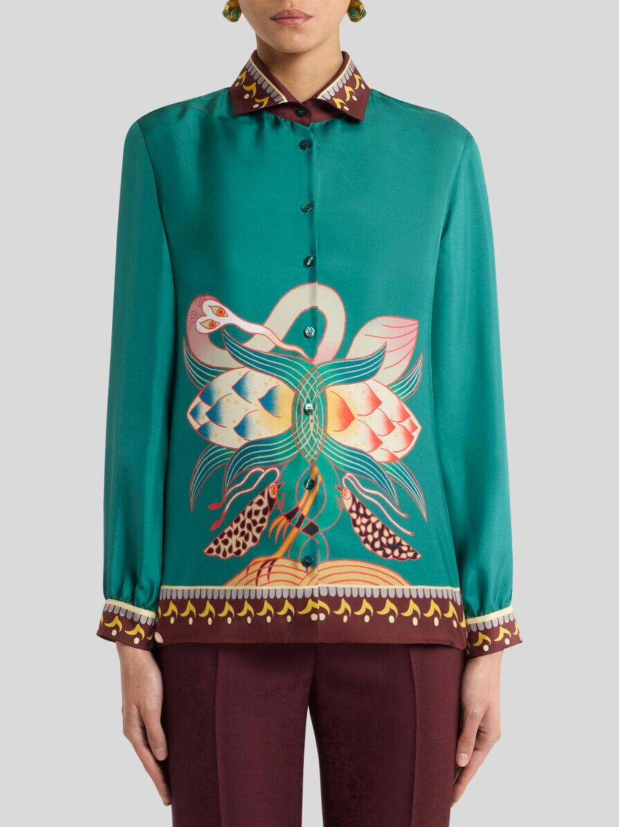 SILK SHIRT WITH ABSTRACT PRINT - 2