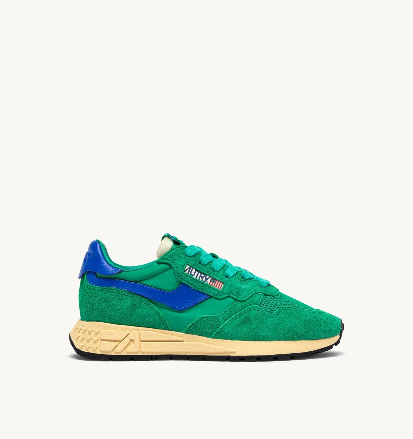 REELWIND LOW SNEAKERS IN EMERALD AND DAZZLING BLUE NYLON AND SUEDE - 1