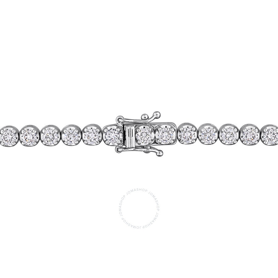 Created Forever - Created Forever 11 7/8ct TW Lab-Grown Diamond Tennis Necklace in 14k White Gold - 17 in - 2