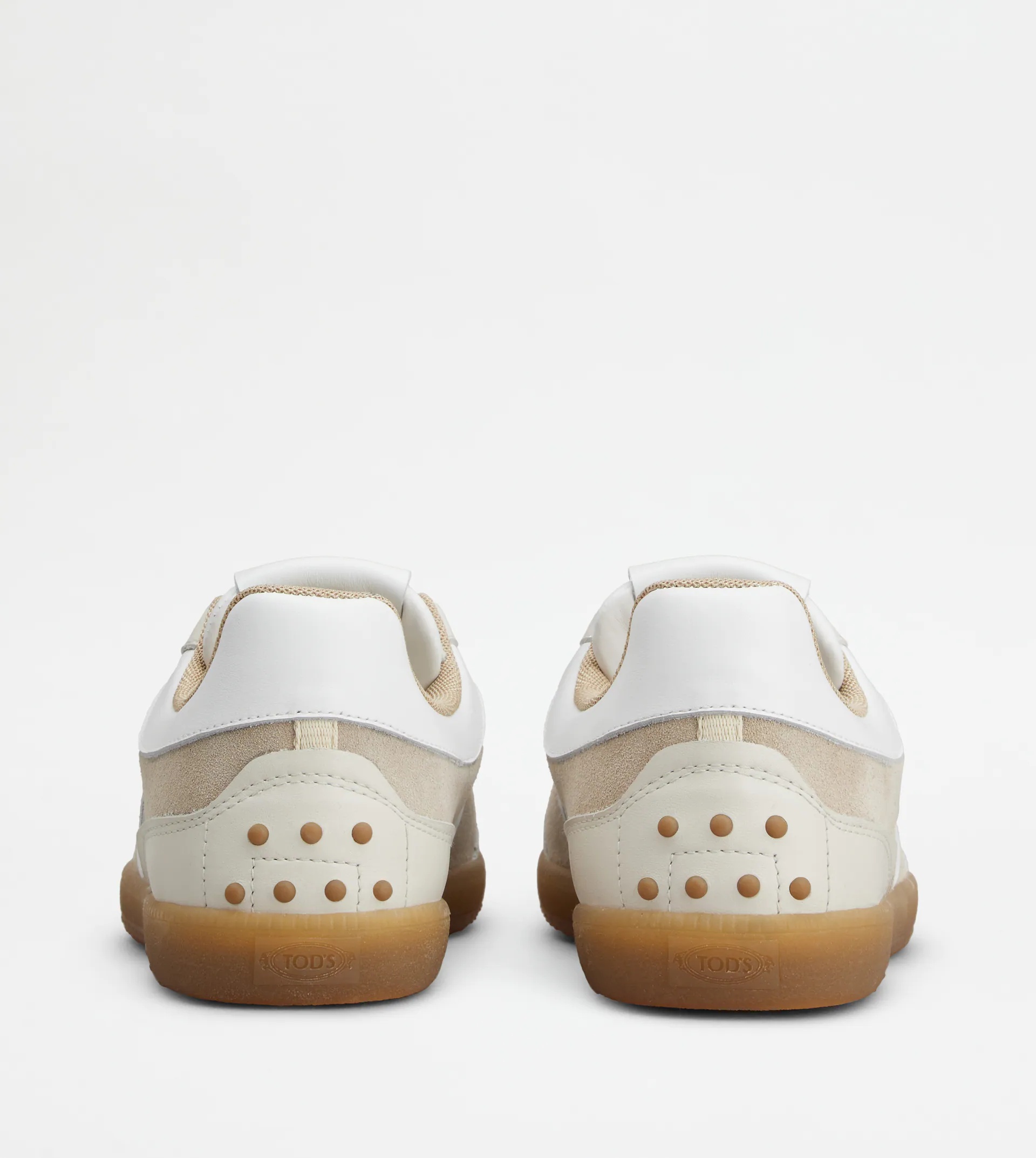 TOD'S TABS SNEAKERS IN SMOOTH LEATHER AND SUEDE - WHITE, BEIGE - 3