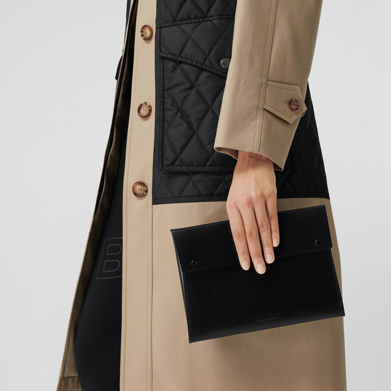 Large Suede and Leather Envelope Pouch 3