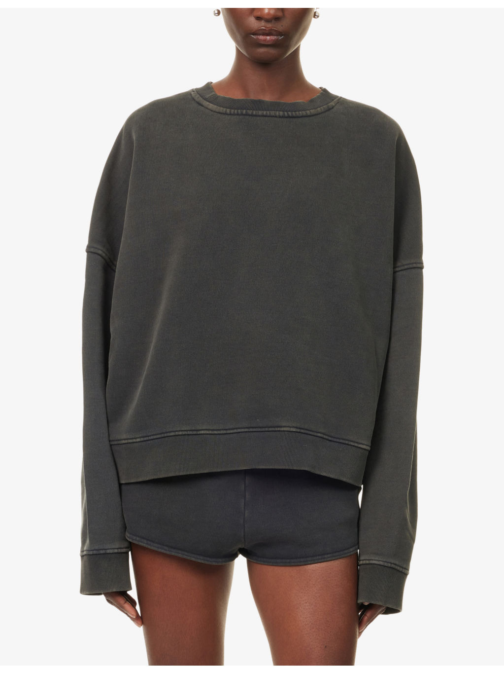 Box Round-Neck Cotton-Jersey Sweatshirt - 4