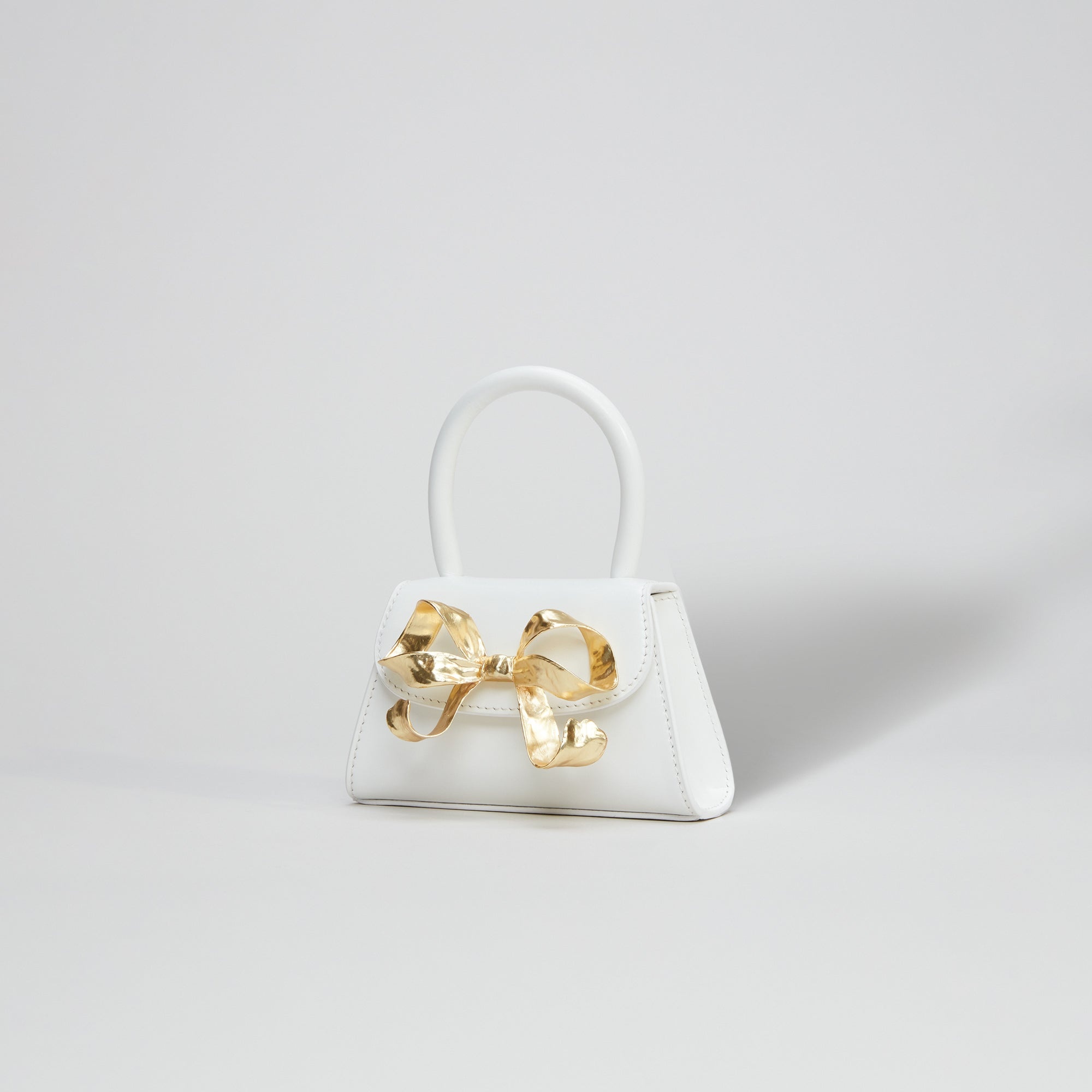 The Bow Micro in White with Gold Hardware - 2