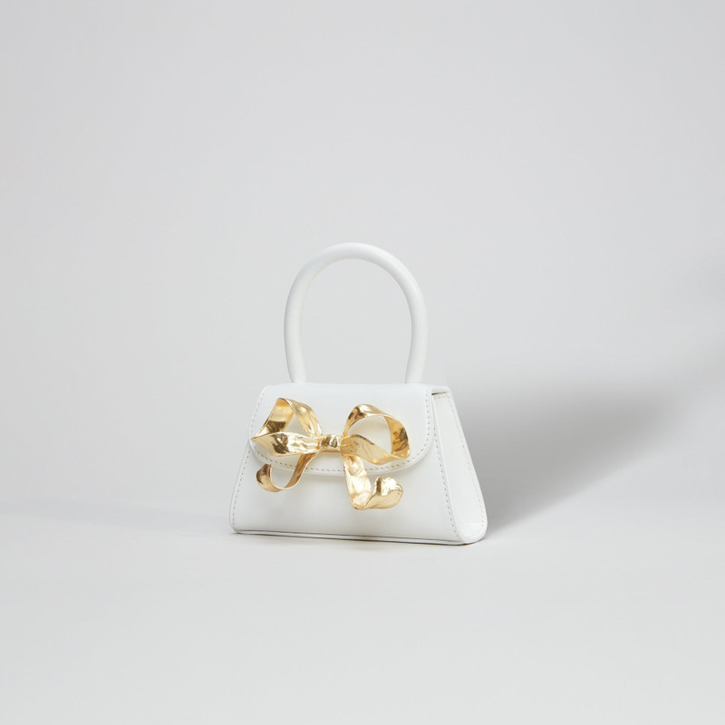 The Bow Micro in White with Gold Hardware 2