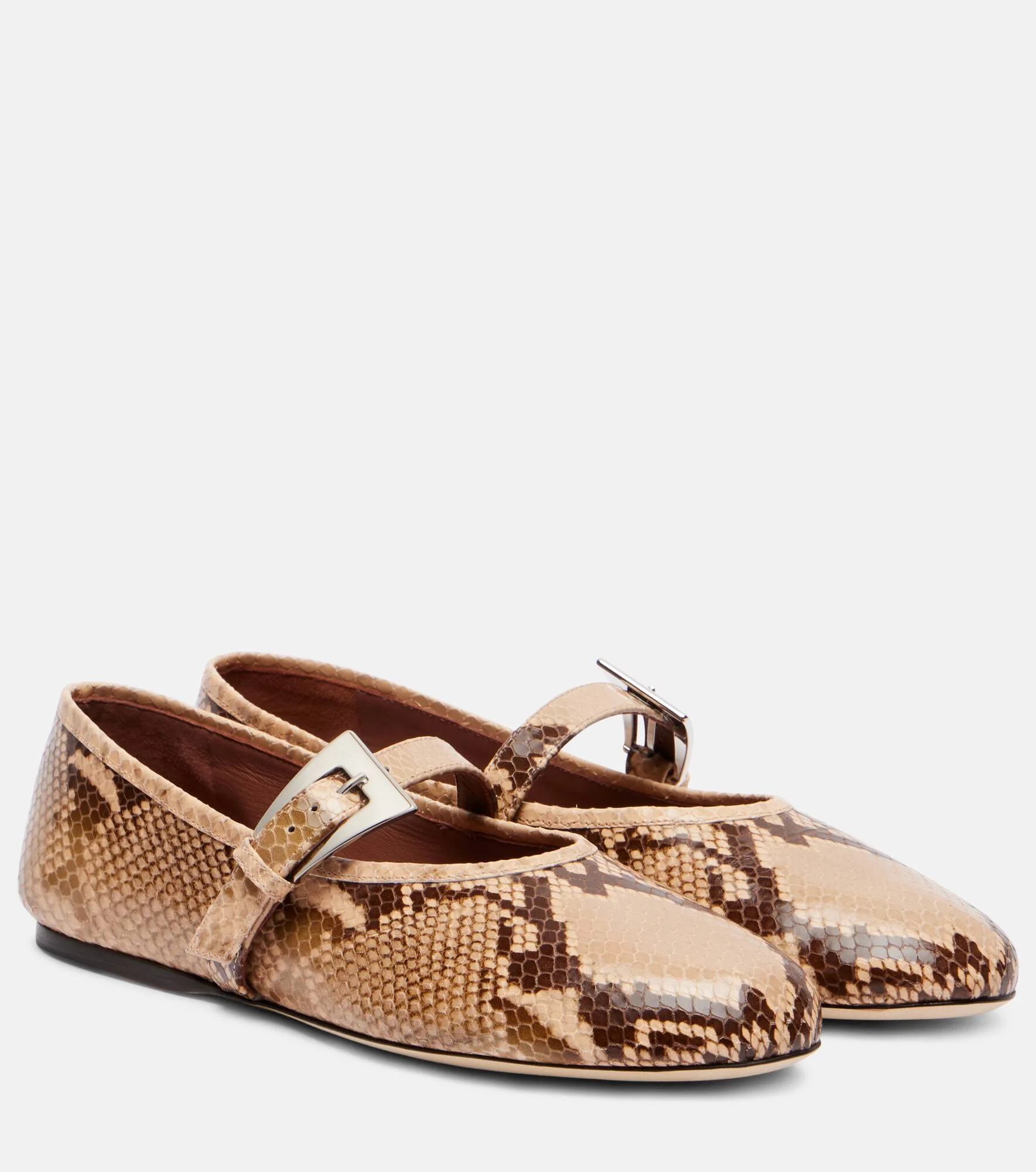 Sveva snake-effect leather ballet flats - 1