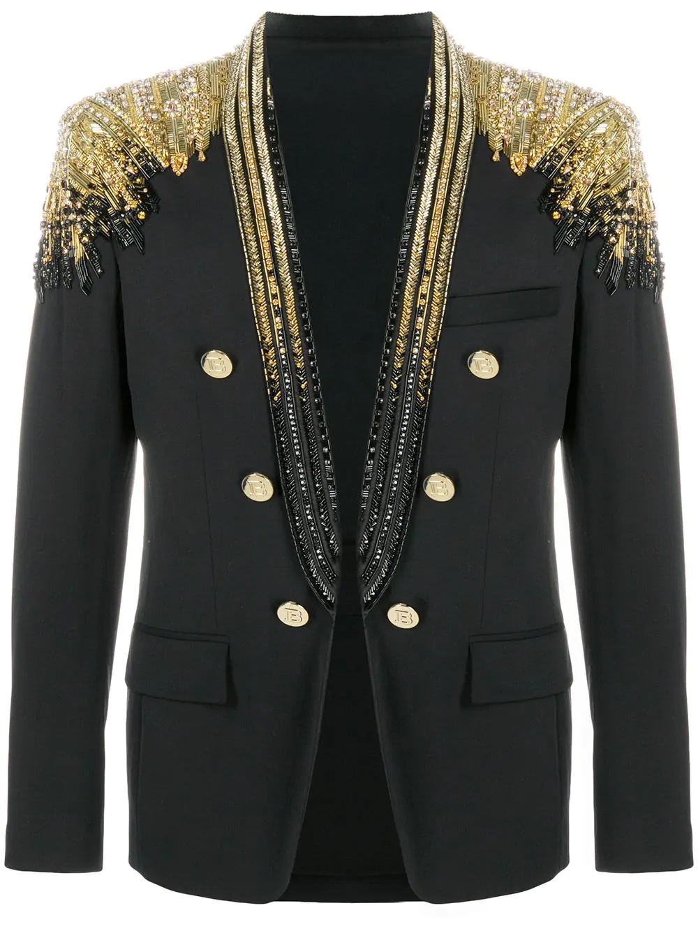 embellished double-breasted blazer - 1