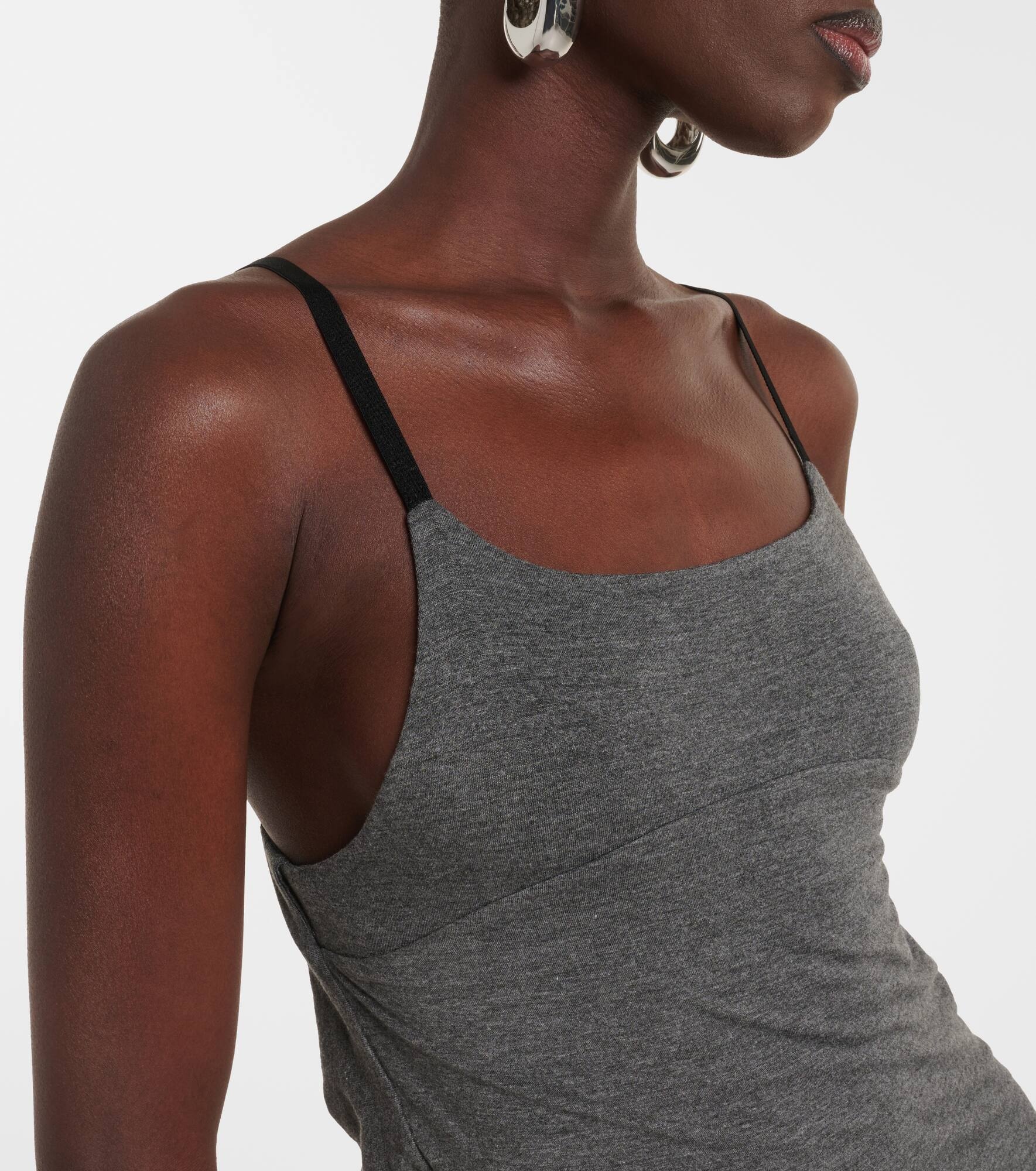 Asymmetric jersey minidress - 4