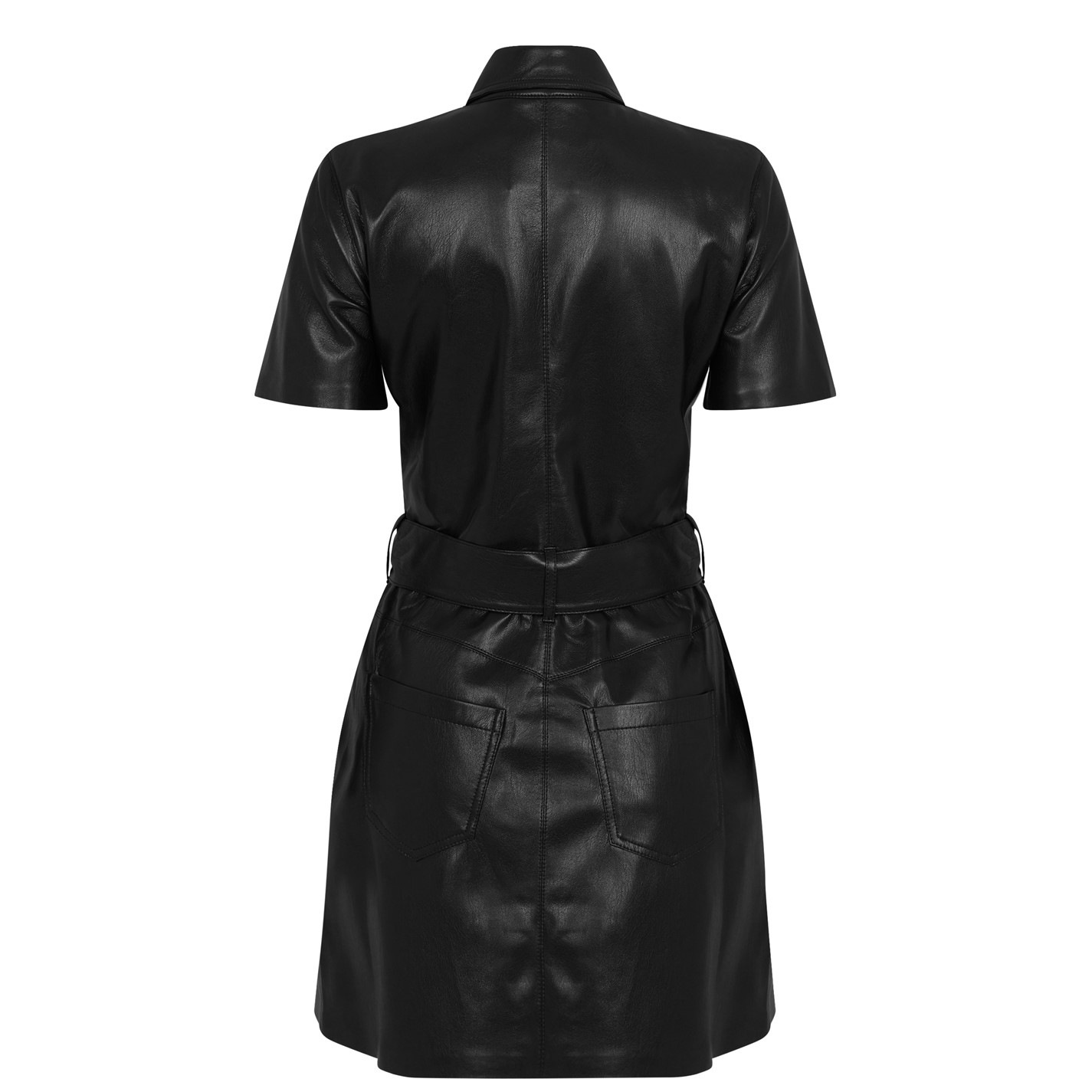 Nanushka HALLI VEGAN LEATHER SHIRT DRESS cruisefashion REVERSIBLE