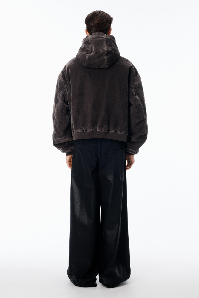 Carpenter Hoodie in Flocked Denim Oversized 4