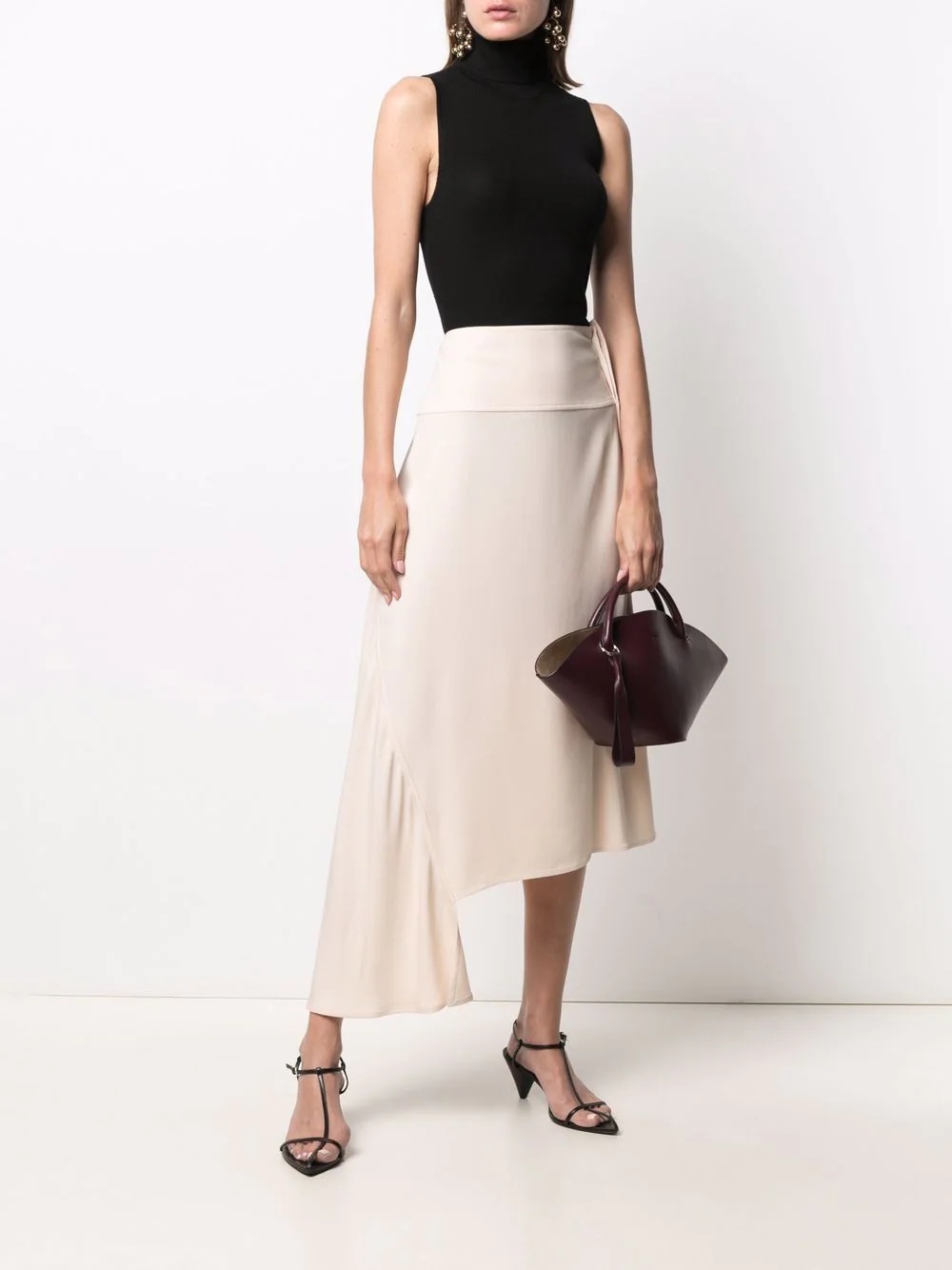 high-waisted asymmetric skirt - 2