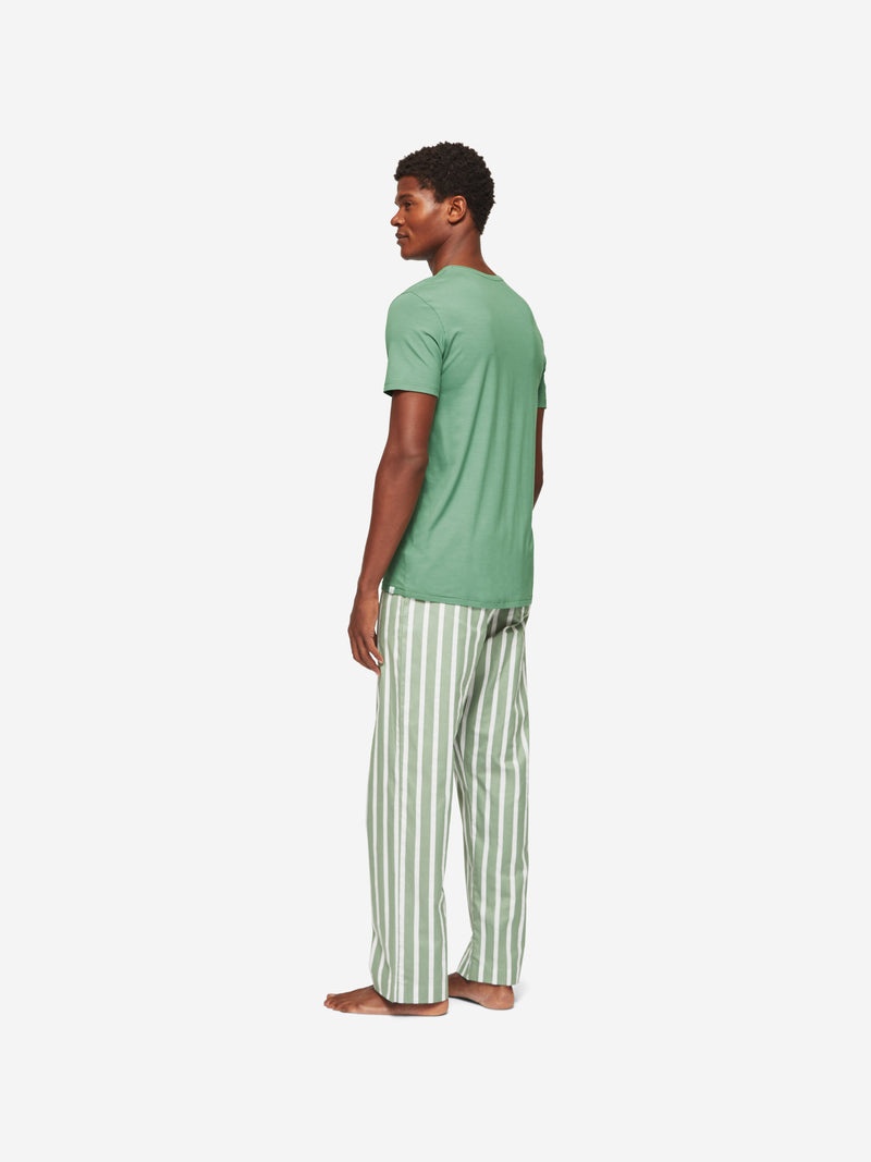 Men's V-Neck T-Shirt Basel Micro Modal Stretch Sage Green - 4