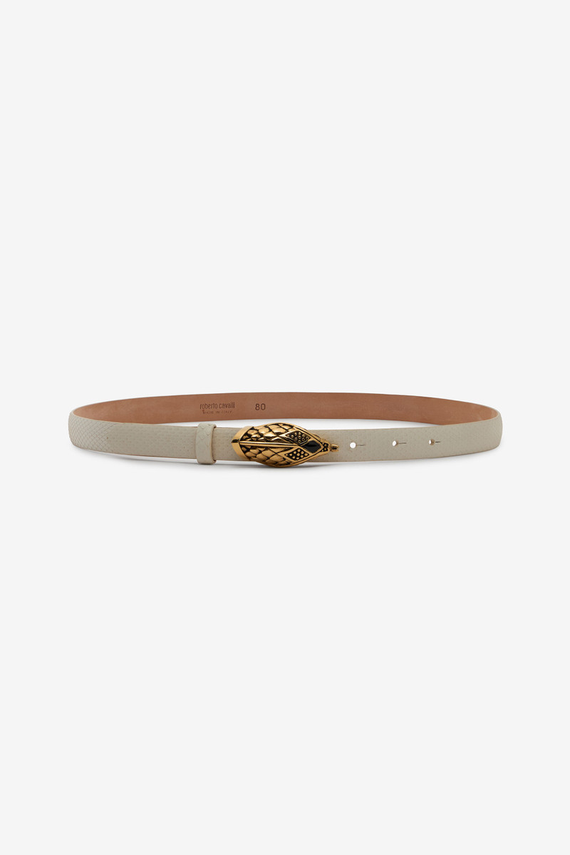 White Belt with Scale Motif and Snake Head Buckle 1