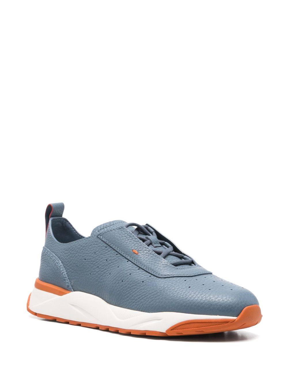 perforated-design leather sneakers - 2