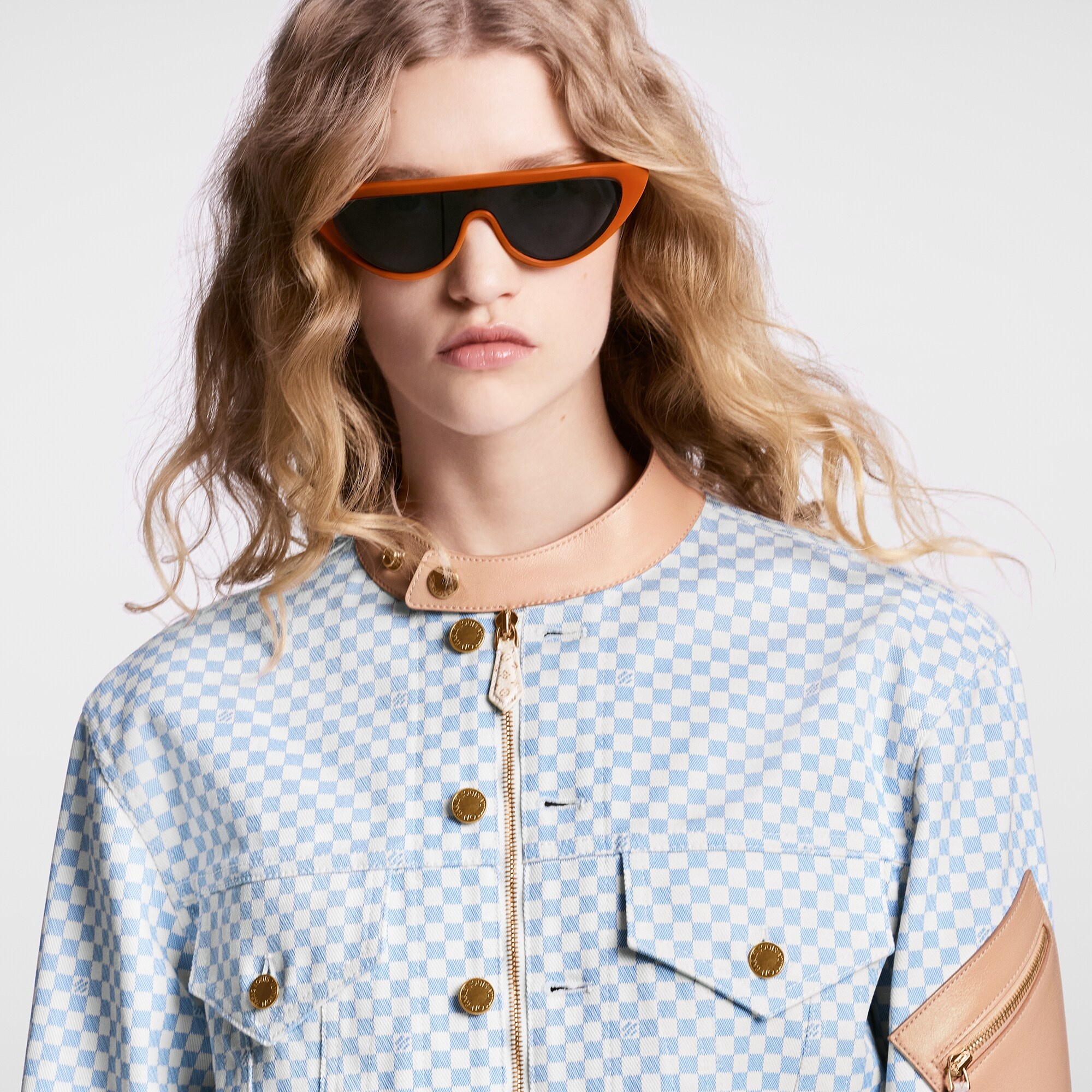 Double Fastening Damier Denim Jacket - 2