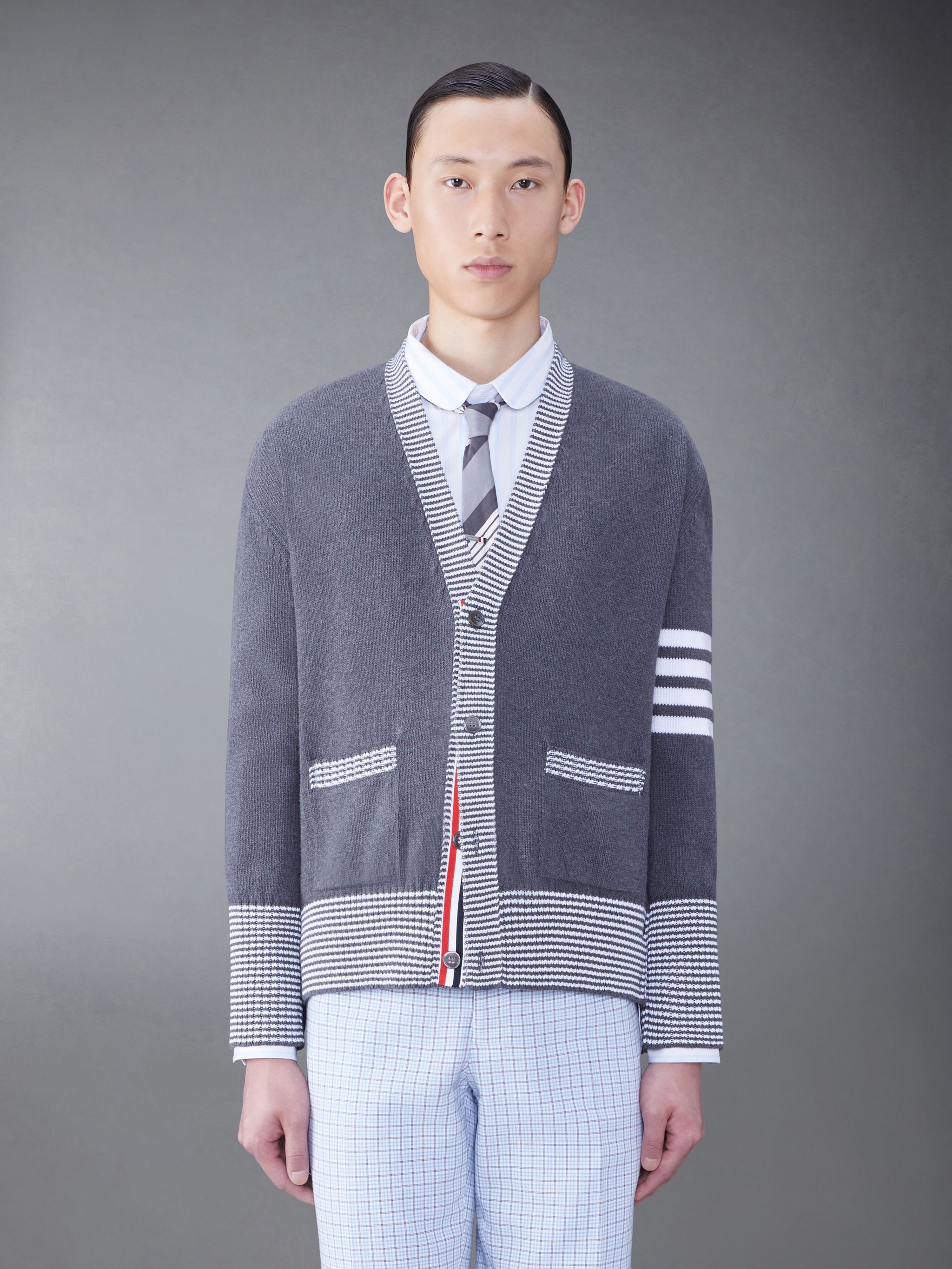 Thom Browne White Hector Cardigan