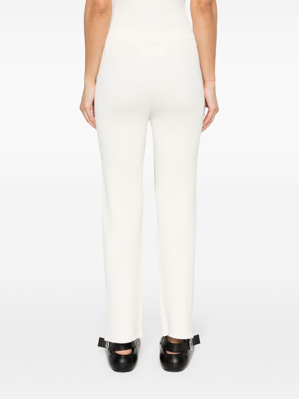 straight-leg rib-knit trousers - 4