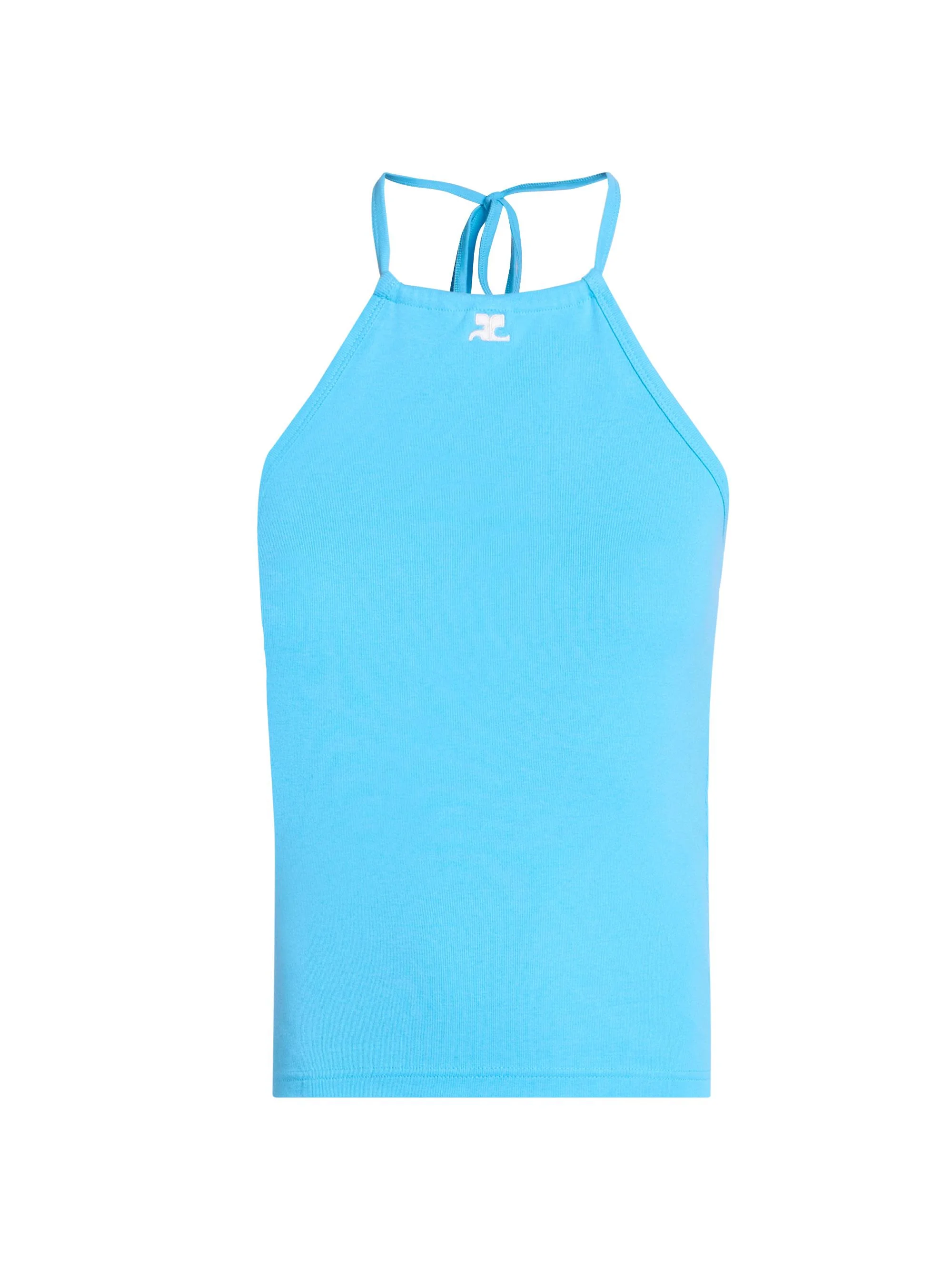 Women's Contrast Tie-Back Tank - Aqua - 1