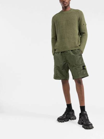 Stone Island logo-patch knee-length shorts outlook