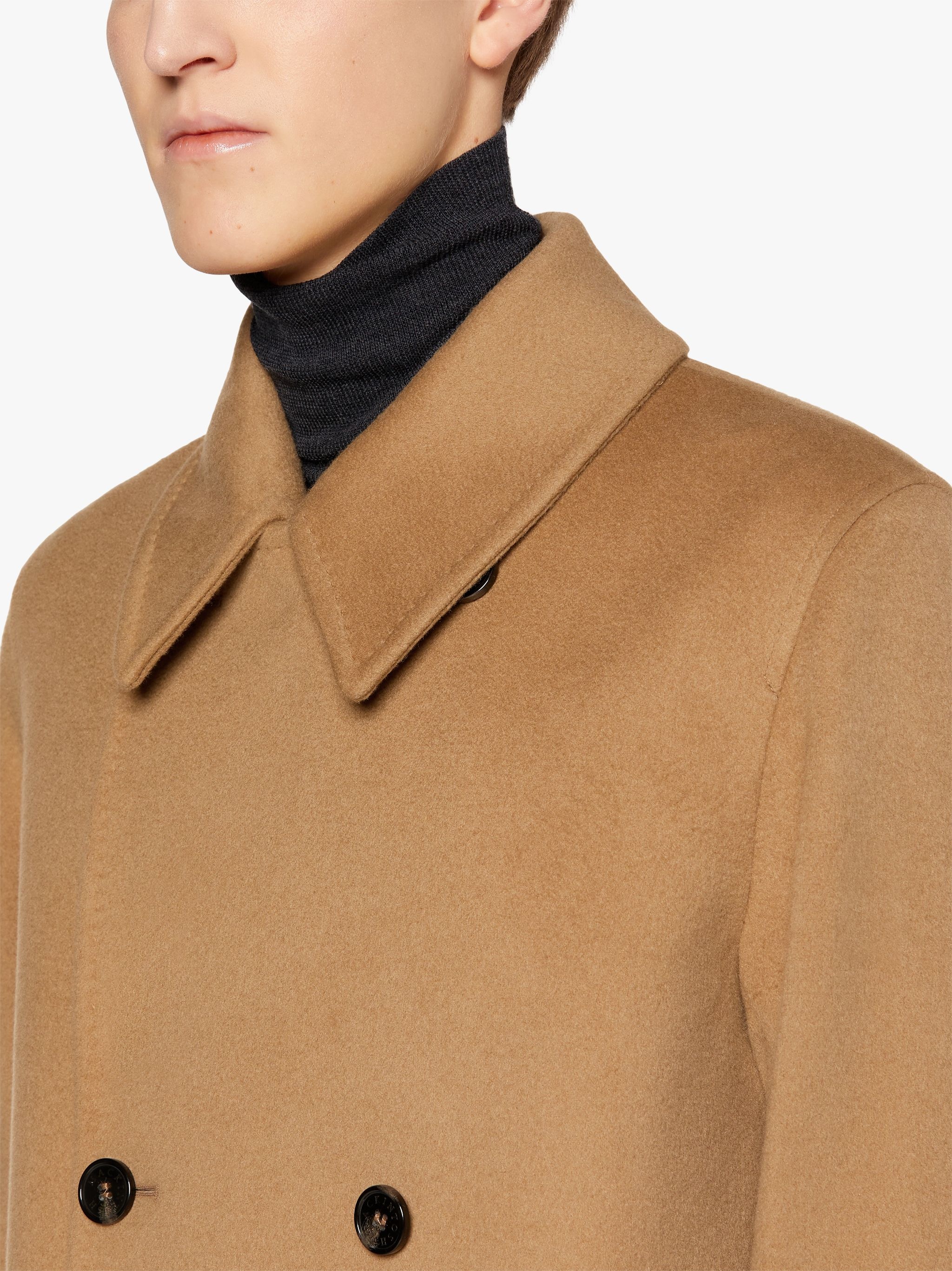REDFORD BEIGE WOOL & CASHMERE DOUBLE BREASTED COAT | GM-1101 - 5