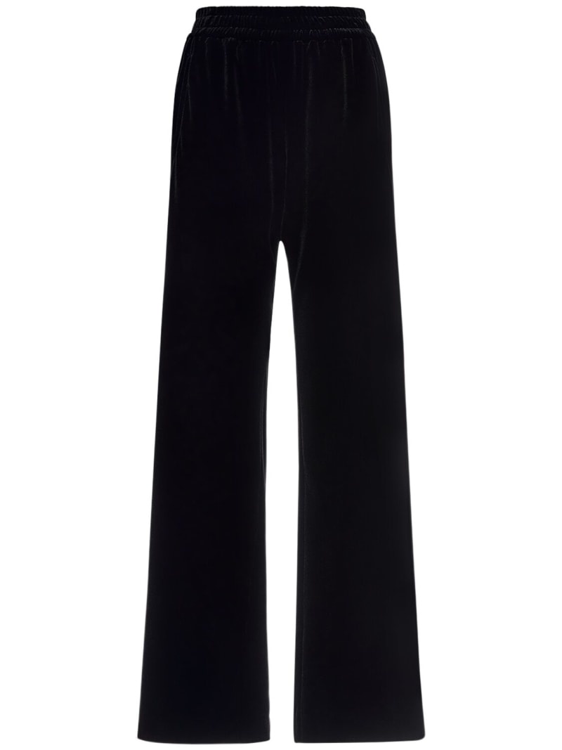 Stretch velvet flared pants - 1