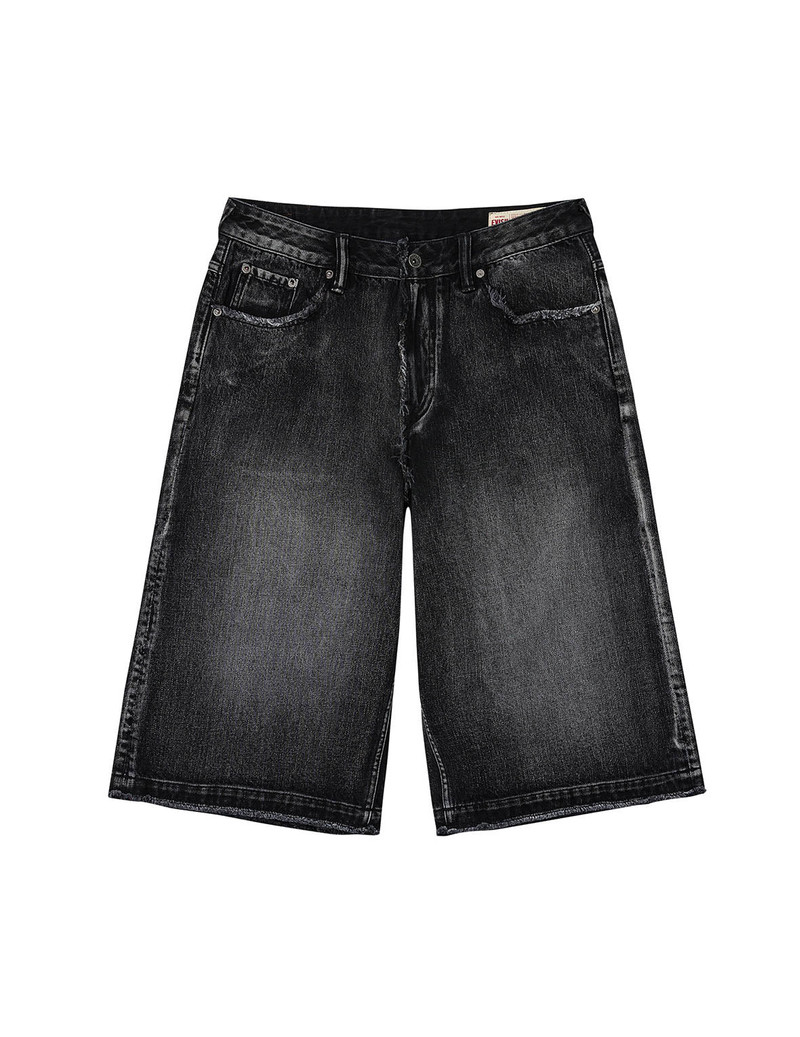 Distressed Daicock Print Fashion Fit Denim Shorts - 1