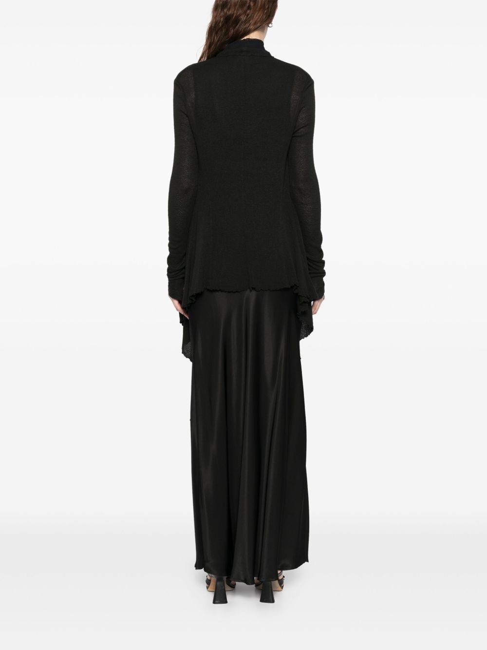 open-front asymmetric cardigan - 4