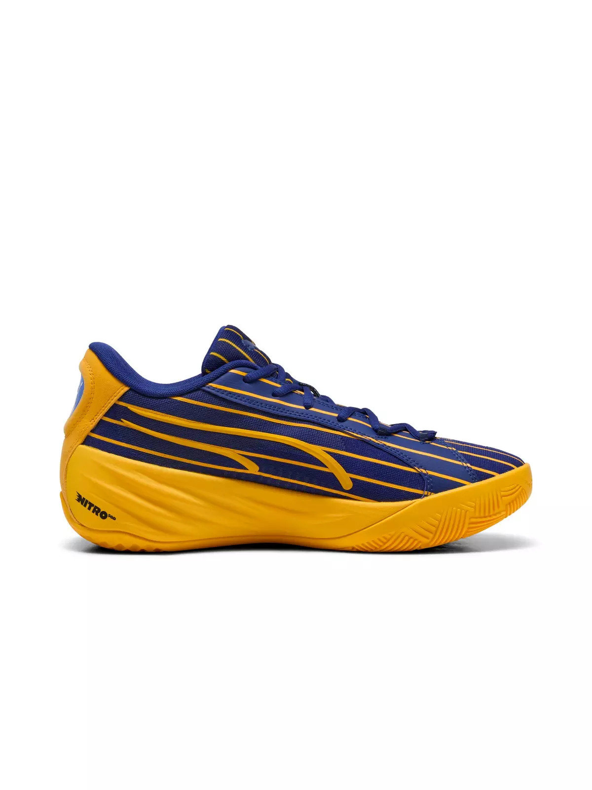 PUMA Tyrese Haliburton All-Pro NITRO Pinstripes "Elektro Blue/Sport Yellow" Men's Basketball Shoe - 1