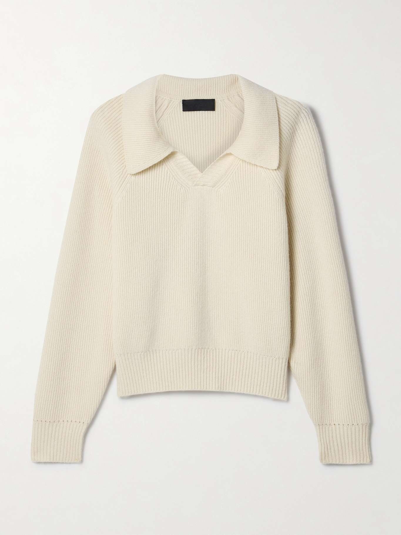 Selena ribbed wool polo sweater - 1