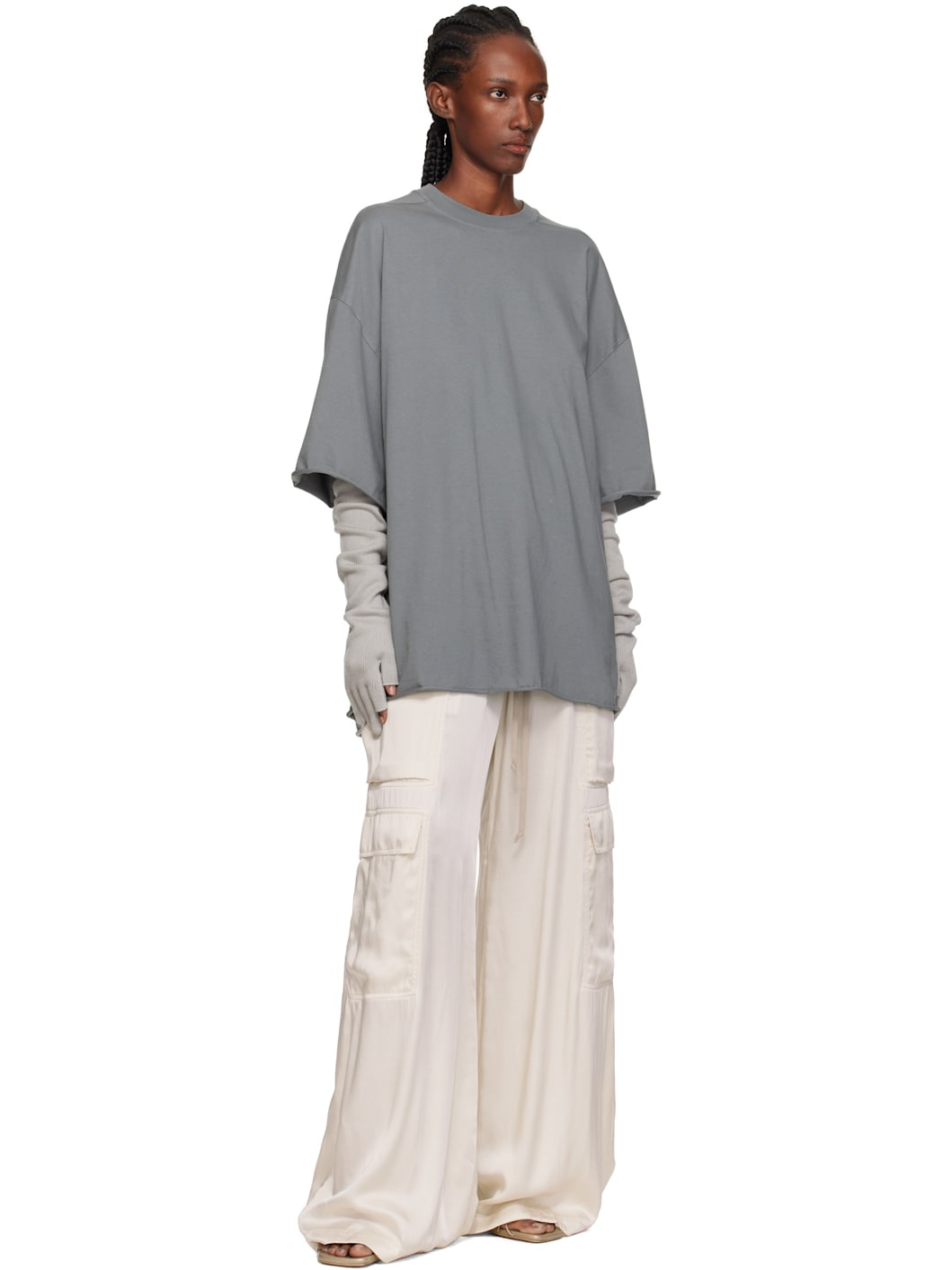 Gray Concordians Rasato Knit Opera Gloves - 3