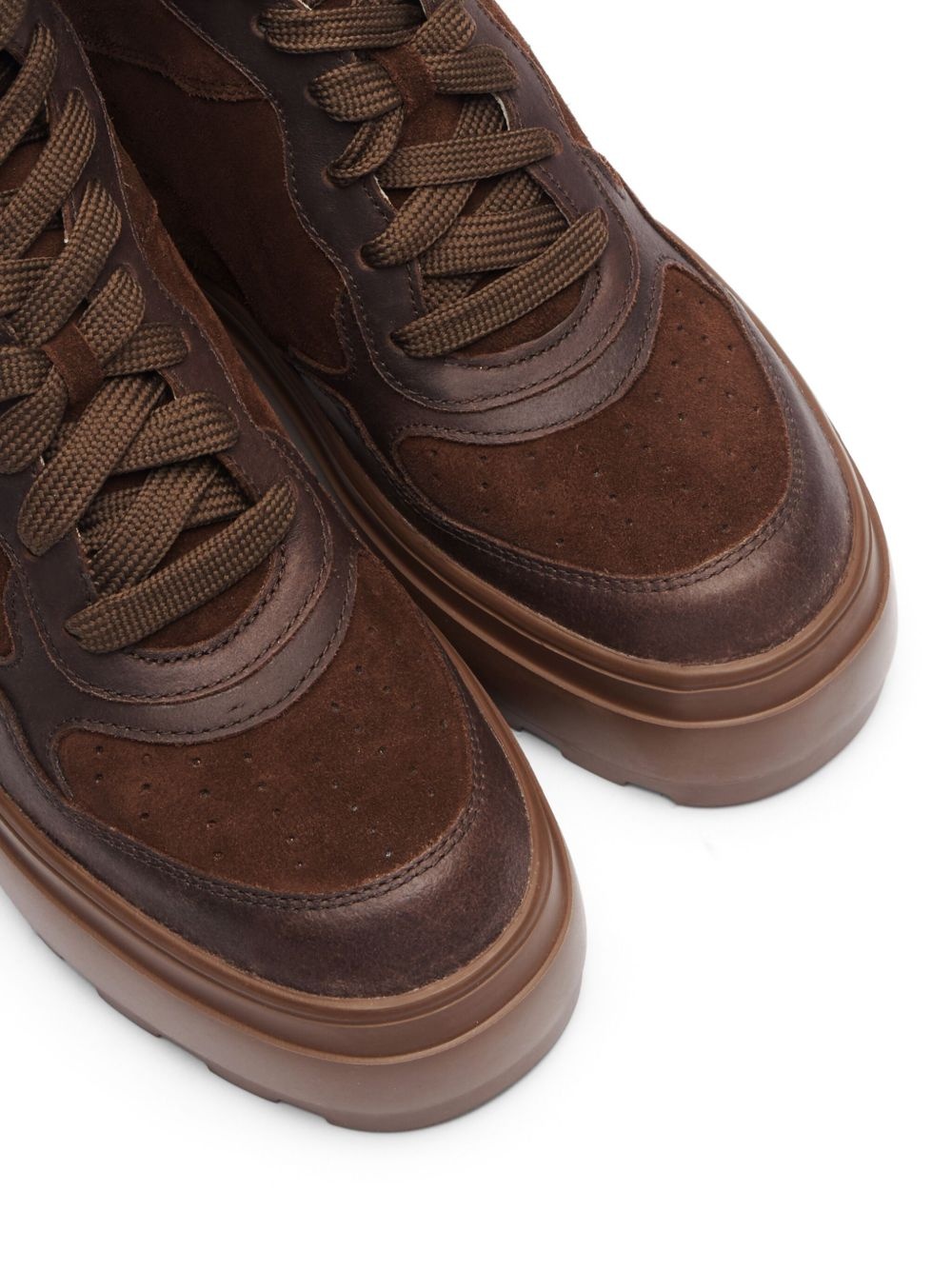 high-top suede sneakers - 5
